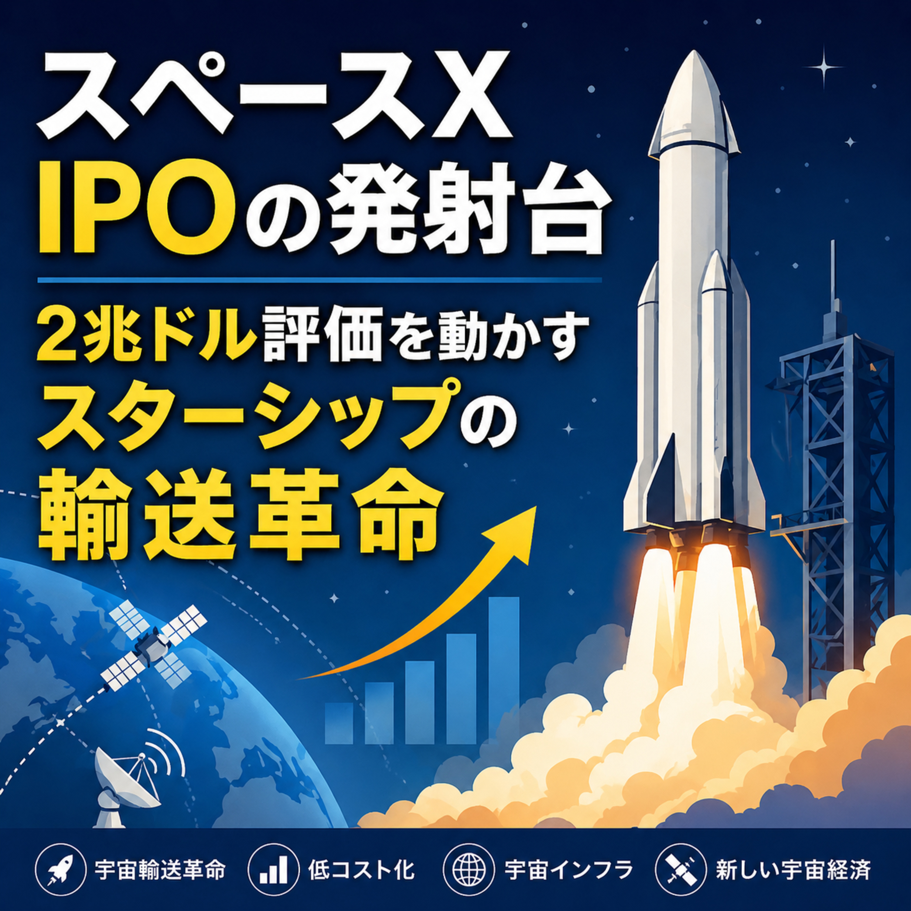 スペースX大型IPOの発射台　2兆ドル評価を動かすスターシップの輸送革命