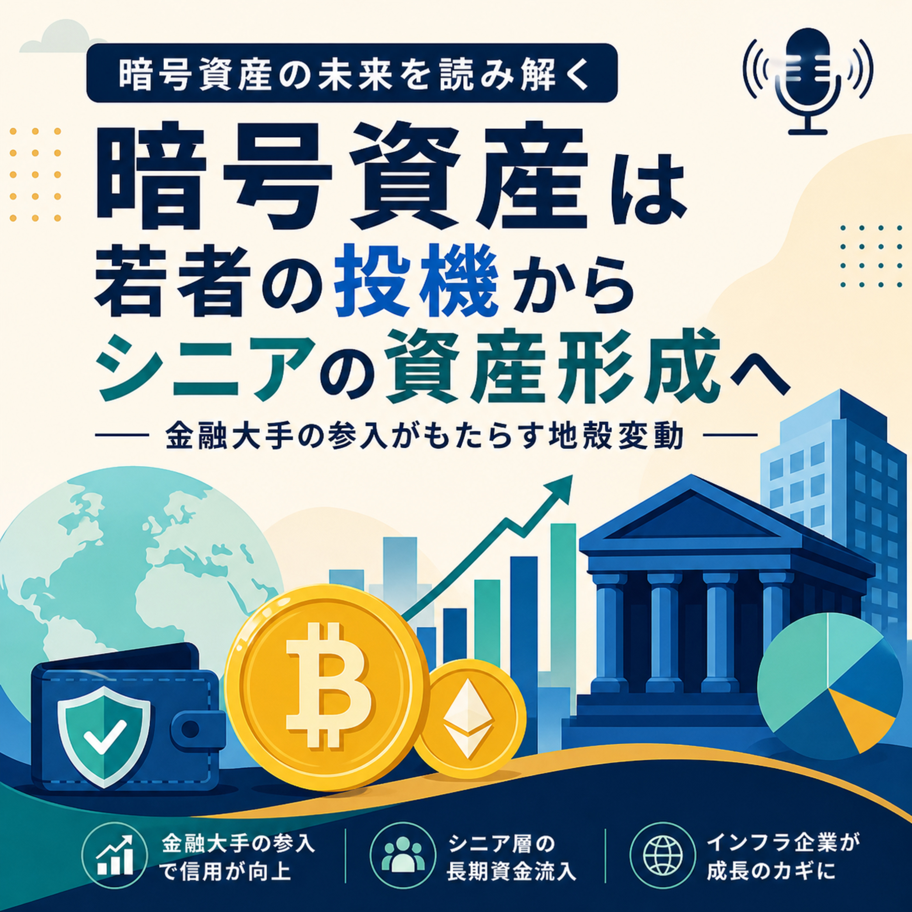 暗号資産は若者の投機からシニアの資産形成へ　金融大手の参入が変える市場の未来