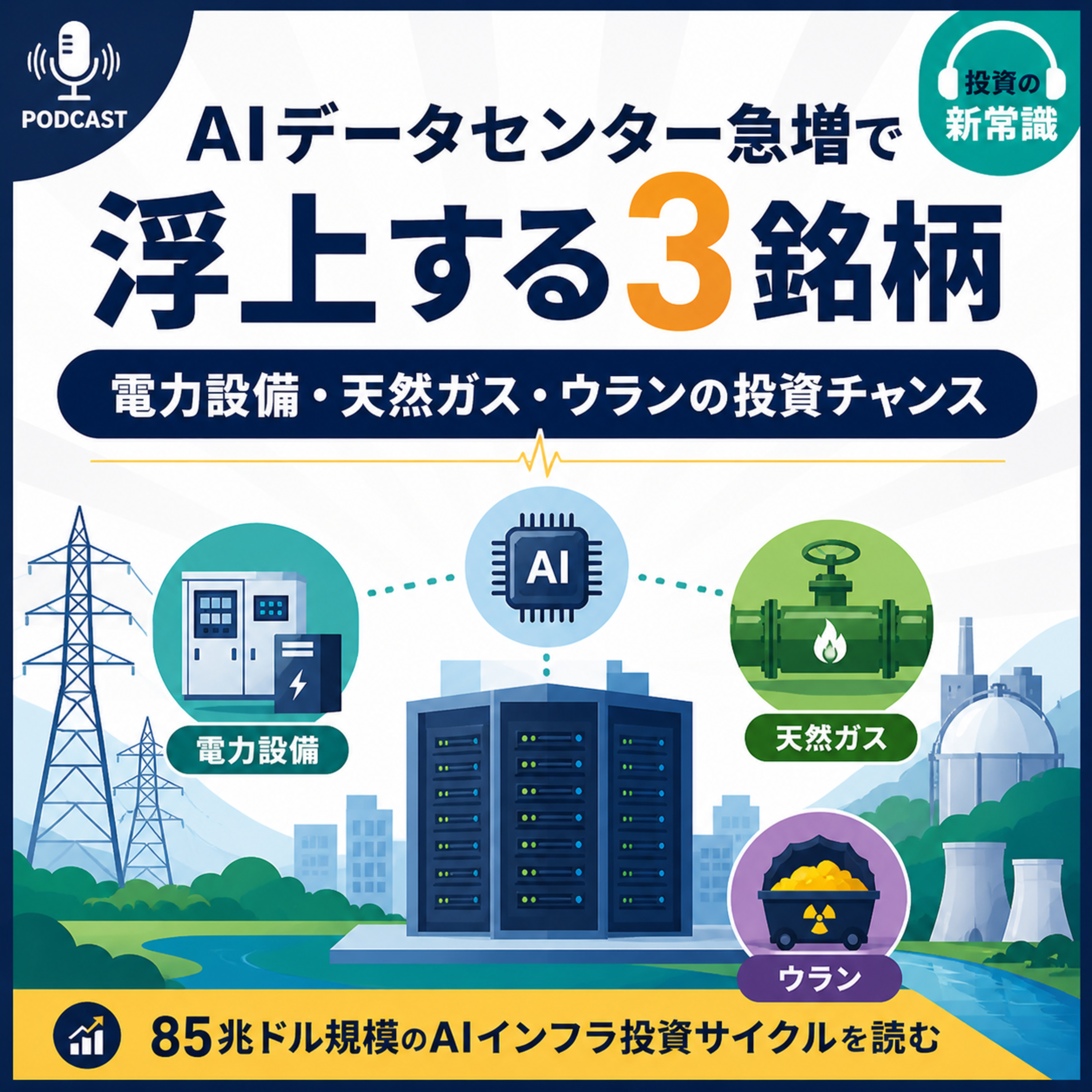 AIデータセンター急増で浮上する3銘柄　電力設備・天然ガス・ウランの投資チャンス