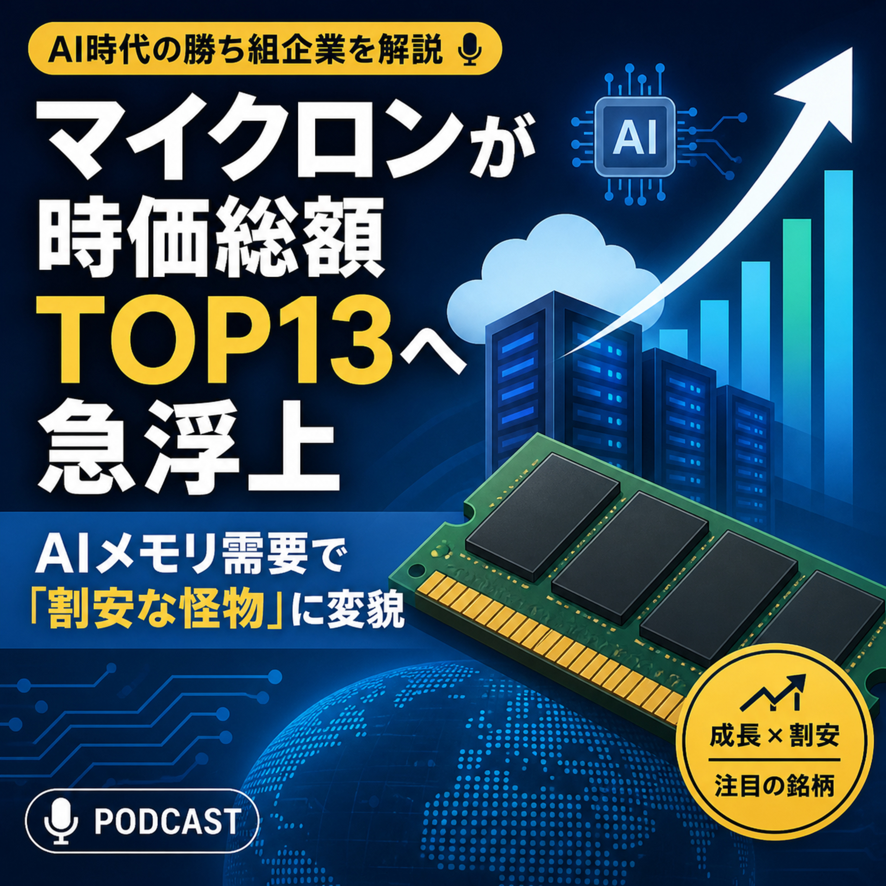 マイクロンが時価総額TOP13へ急浮上　AI時代の「割安な怪物」はどこまで伸びるのか