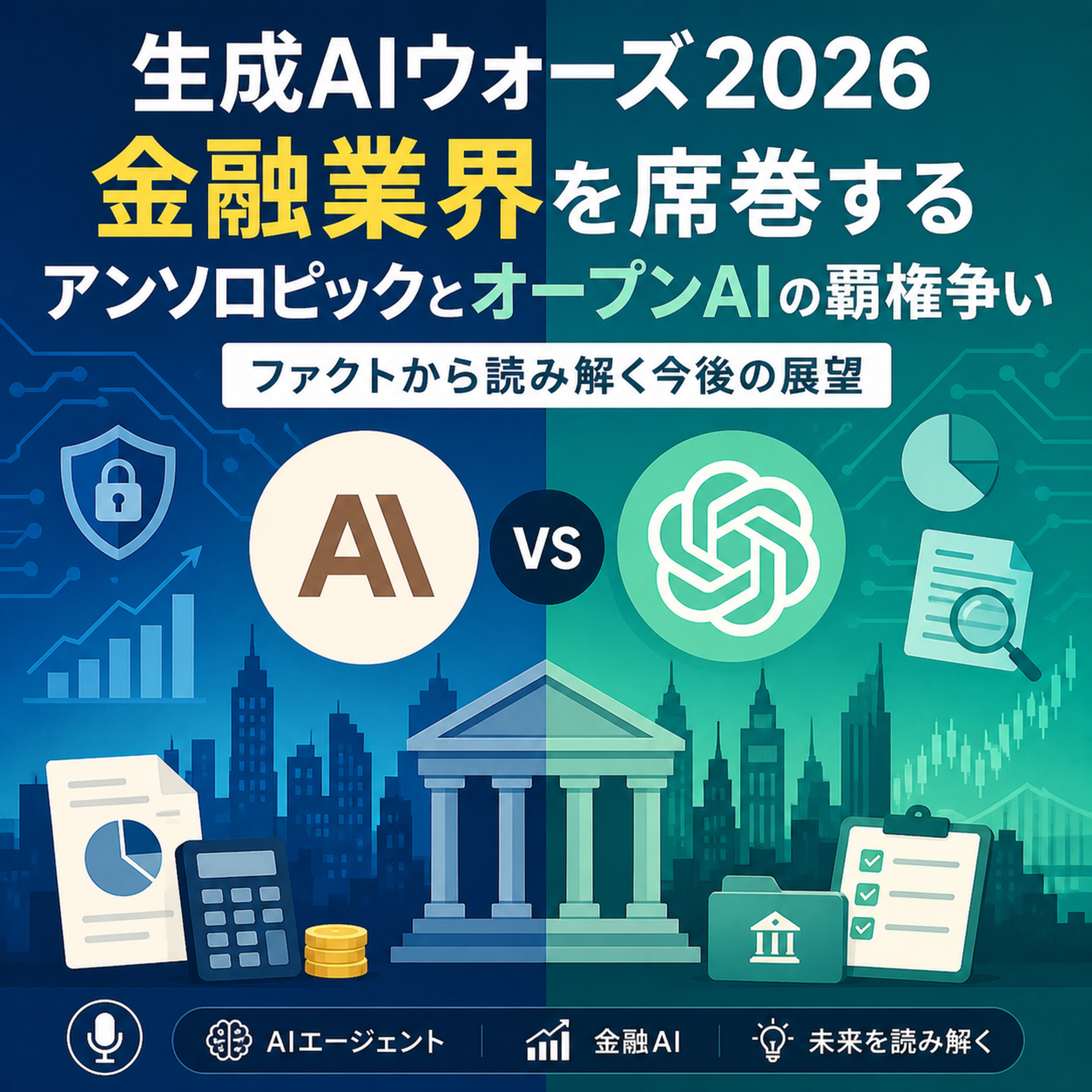 生成AIウォーズ2026　金融業界で加速するアンソロピックとオープンAIの覇権争い