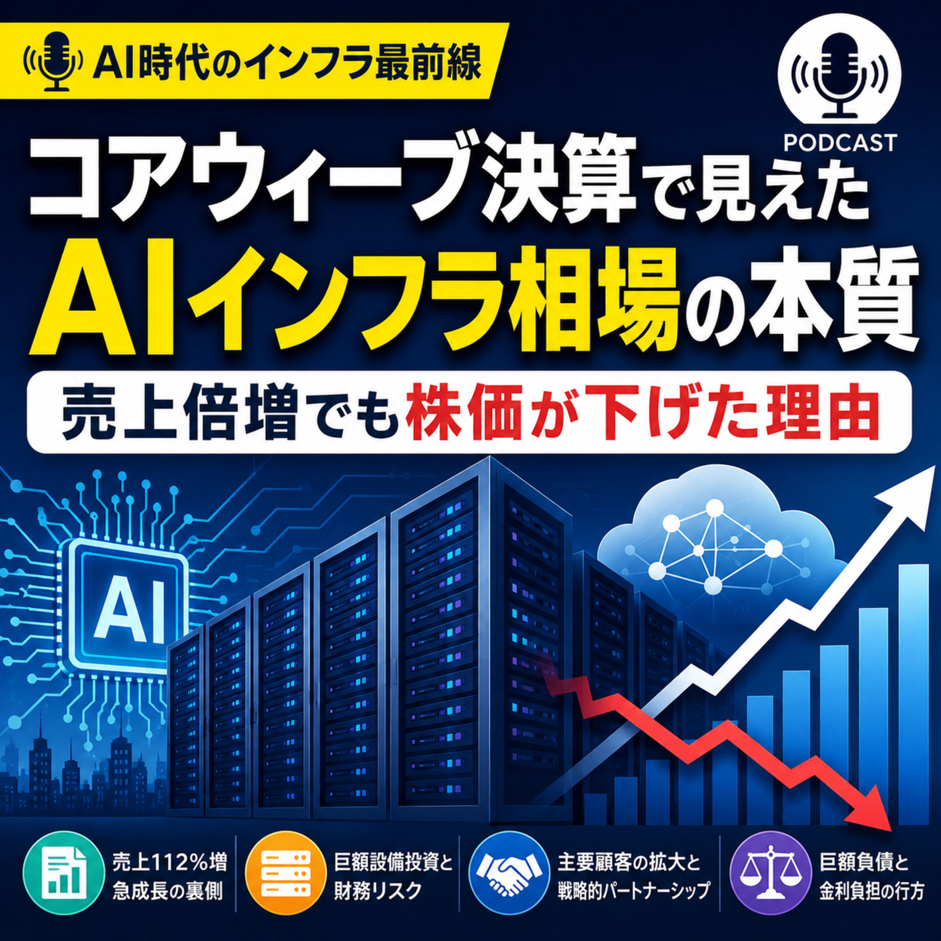 コアウィーブ決算で見えたAIインフラ相場の本質　売上倍増でも株価が下げた理由