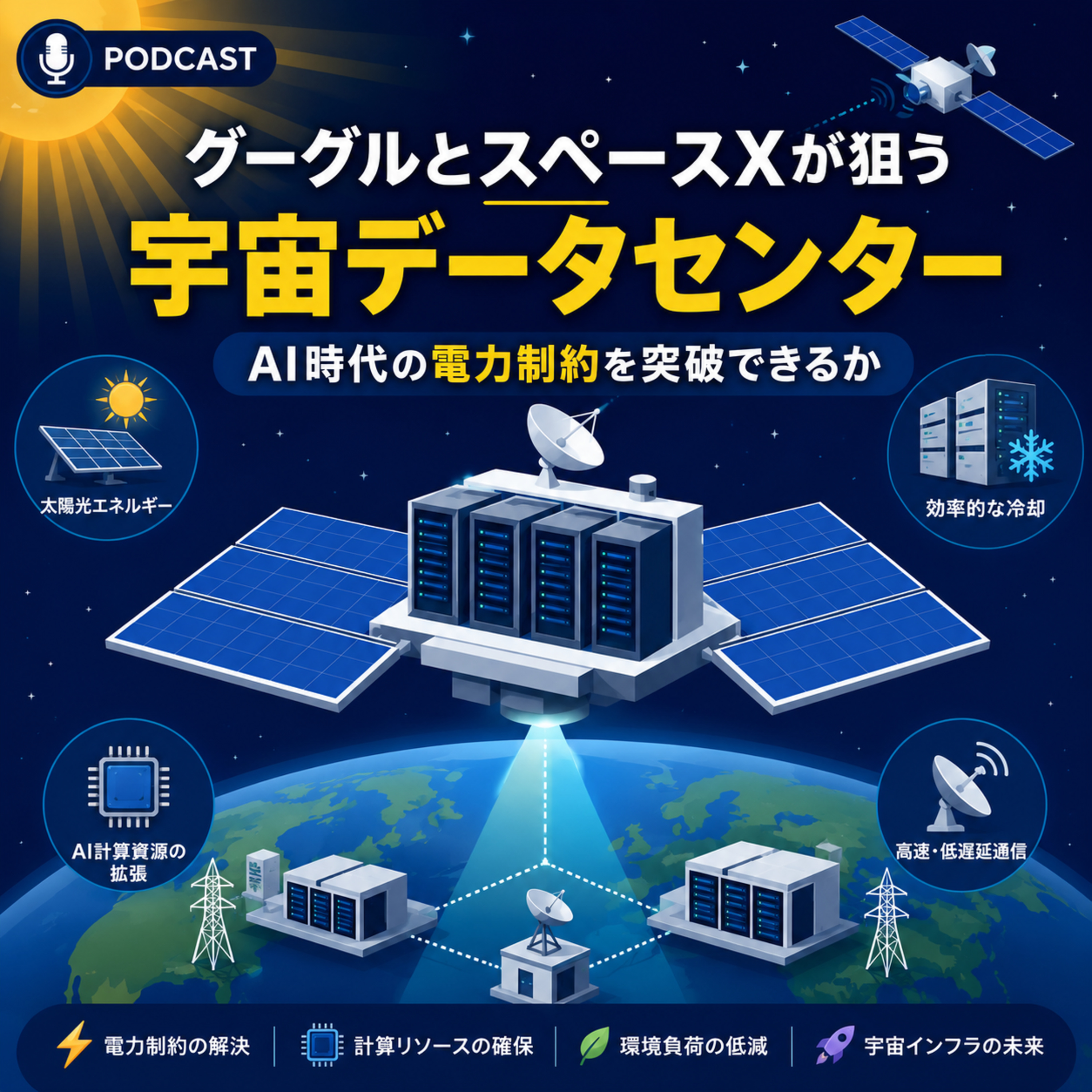 グーグルとスペースXが狙う宇宙データセンター　AI時代の電力制約を突破できるか