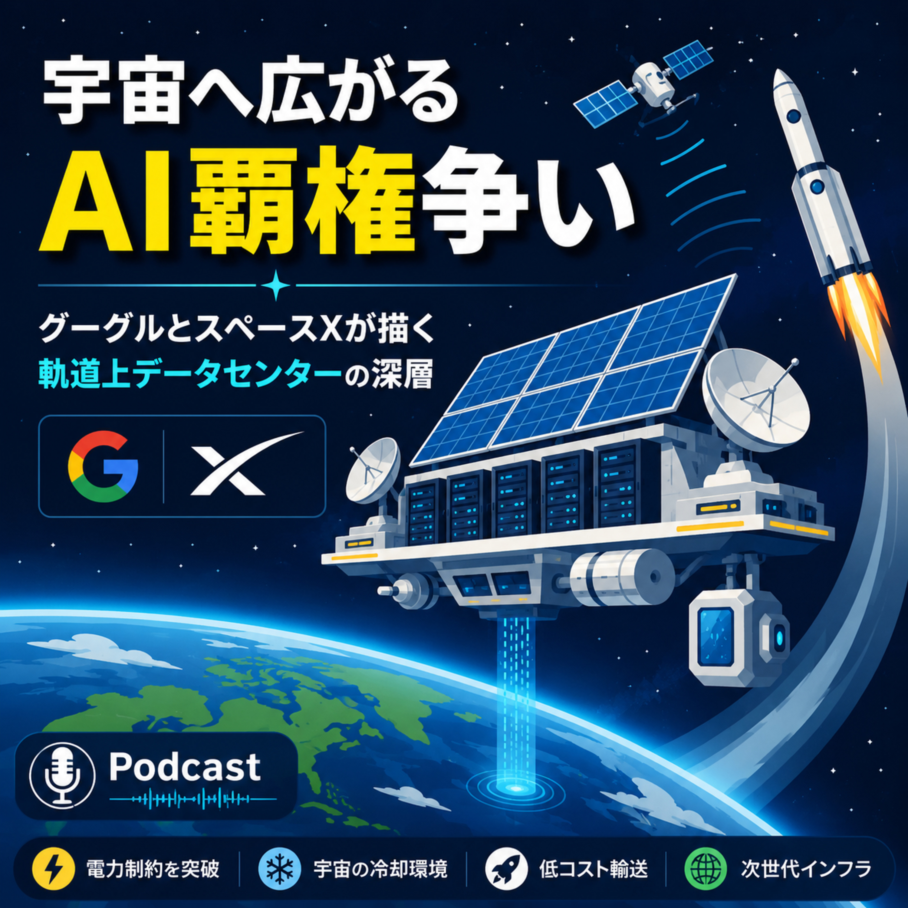 宇宙へ広がるAI覇権争い　グーグルとスペースXが描く軌道上データセンターの深層