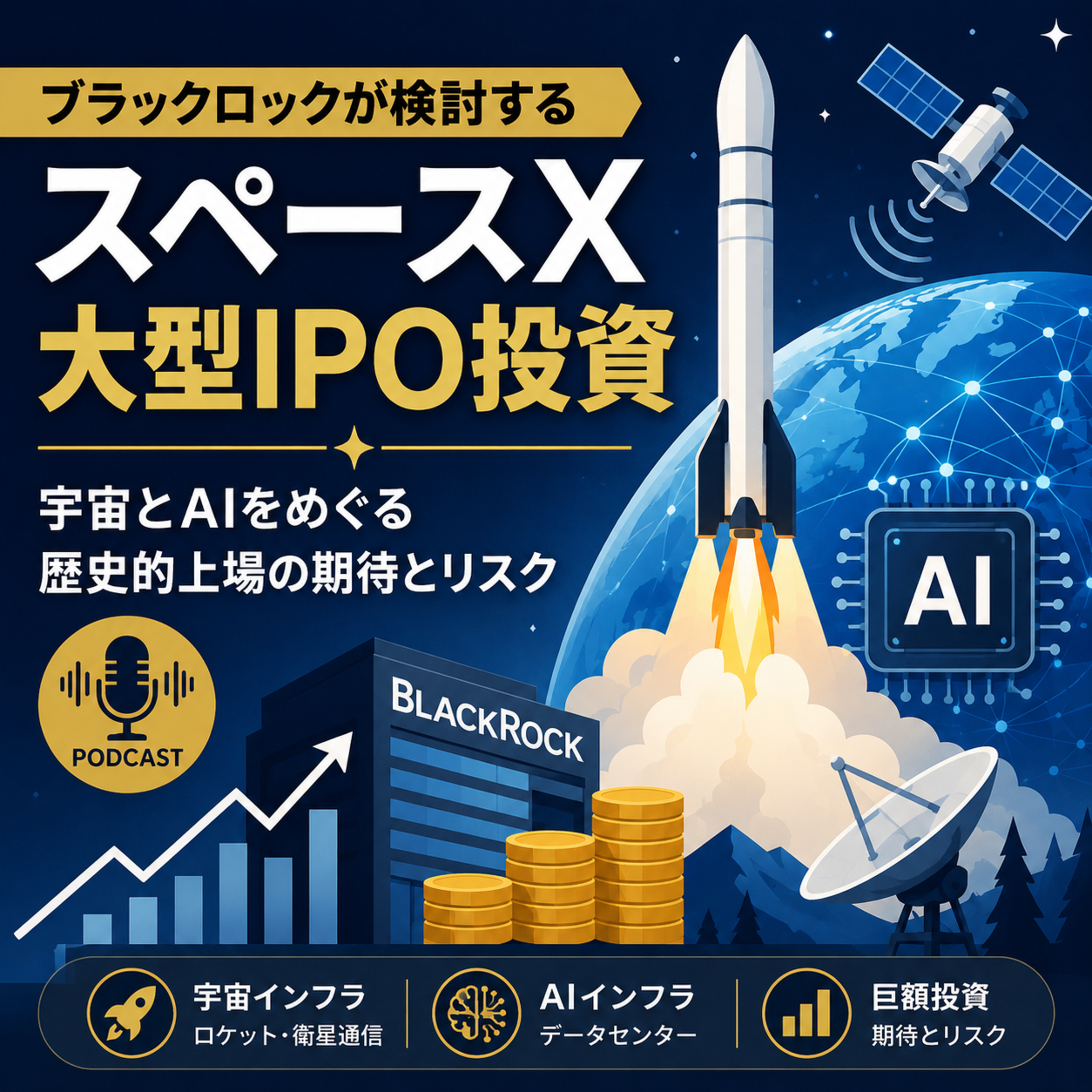 ブラックロックが検討するスペースX大型IPO投資　宇宙とAIをめぐる歴史的上場の期待とリスク