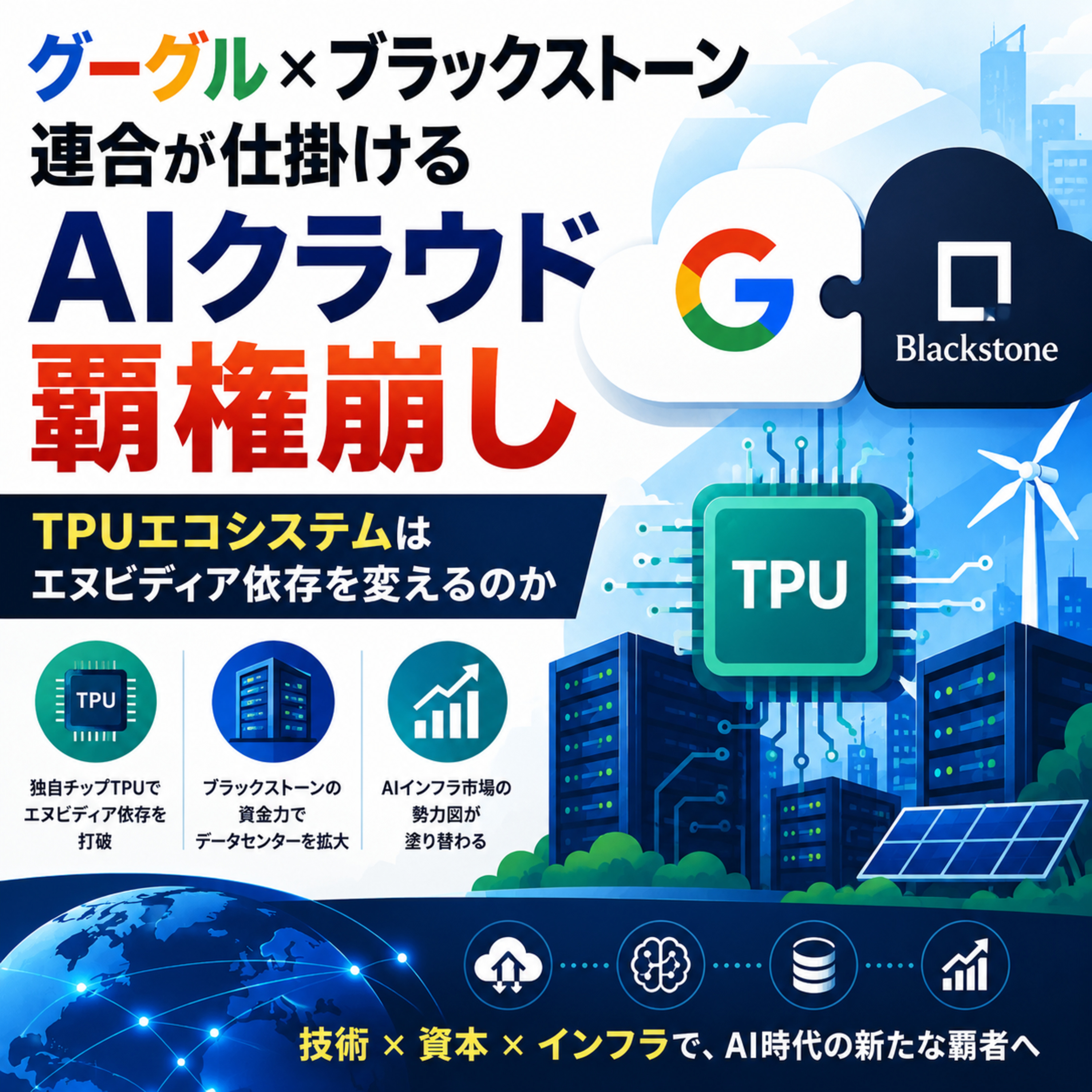 グーグル×ブラックストーン連合が仕掛けるAIクラウド覇権崩し　TPUエコシステムはエヌビディア依存を変えるのか