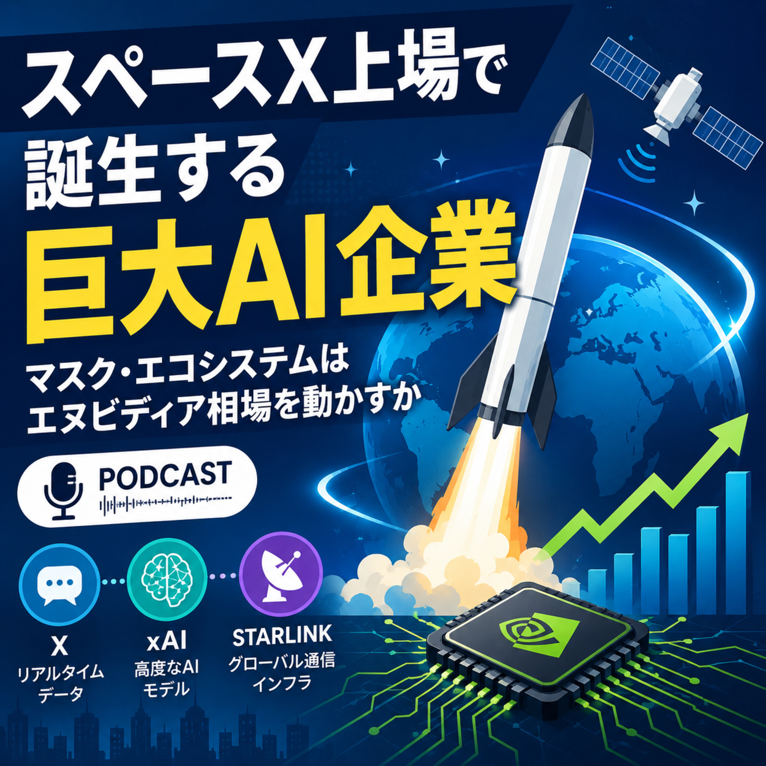 スペースX上場で誕生する巨大AI企業　マスク・エコシステムはエヌビディア相場を動かすか