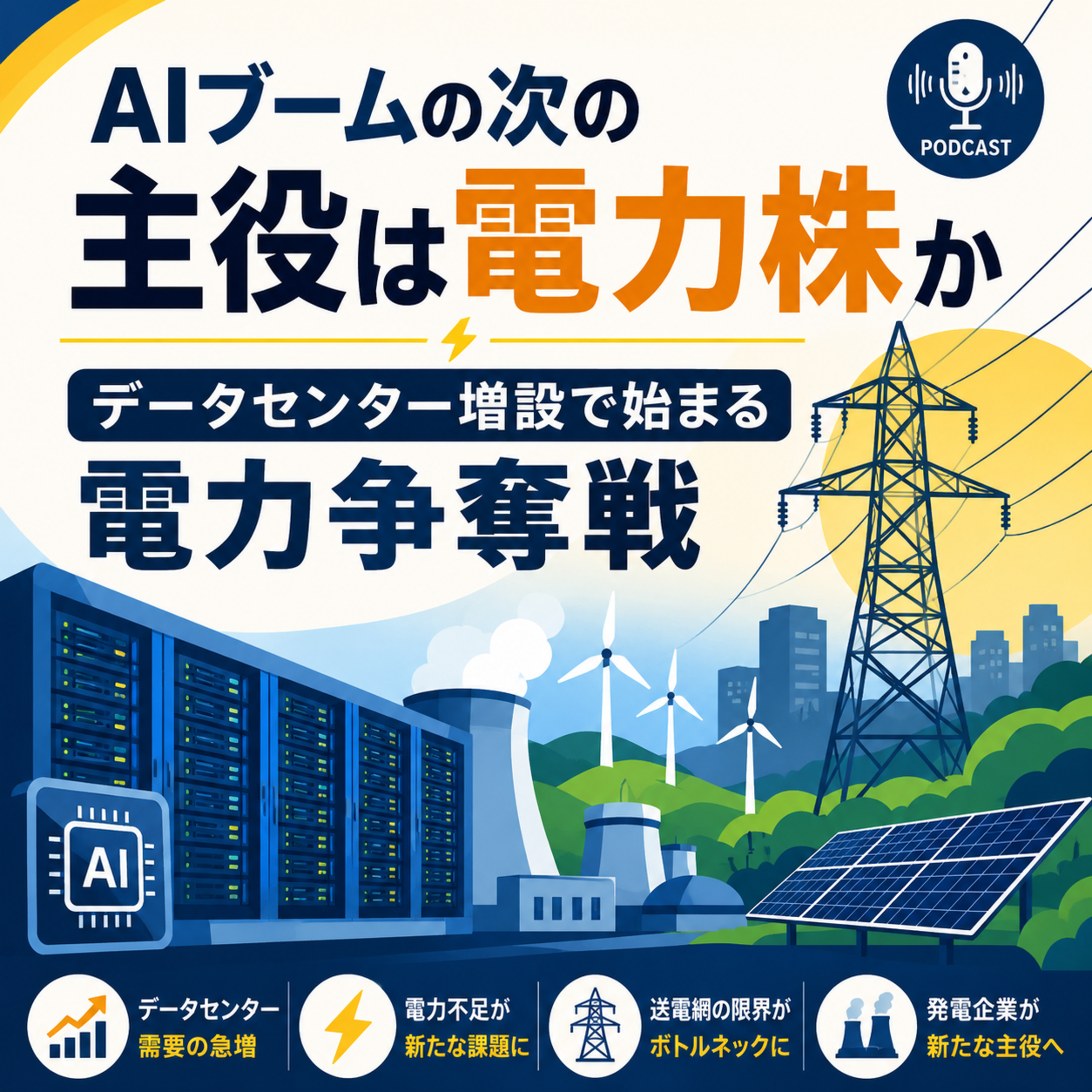 AIブームの次の主役は電力株か　データセンター増設で始まる電力争奪戦