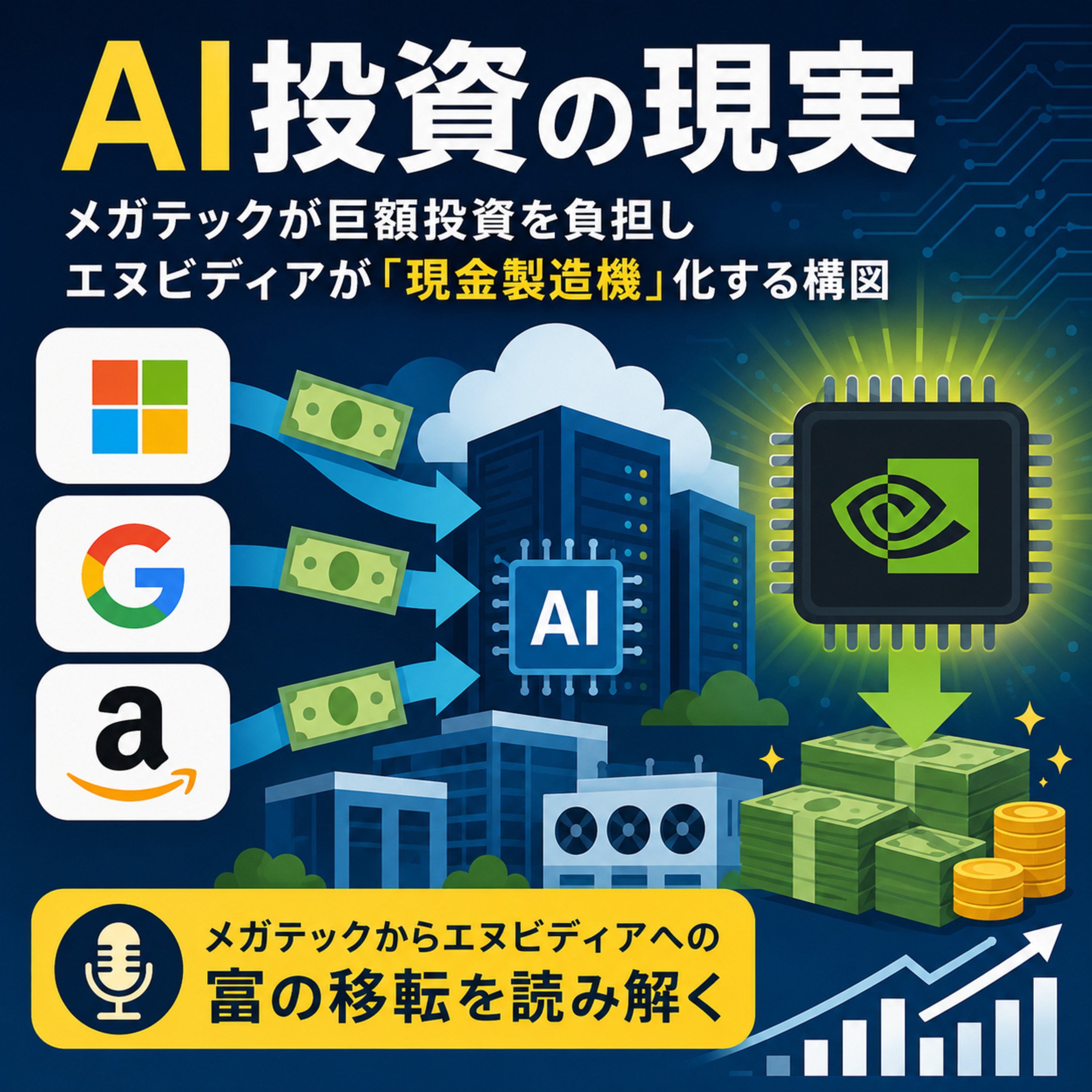 AI投資の現実　メガテックが巨額投資を負担し、エヌビディアが「現金製造機」化する構図