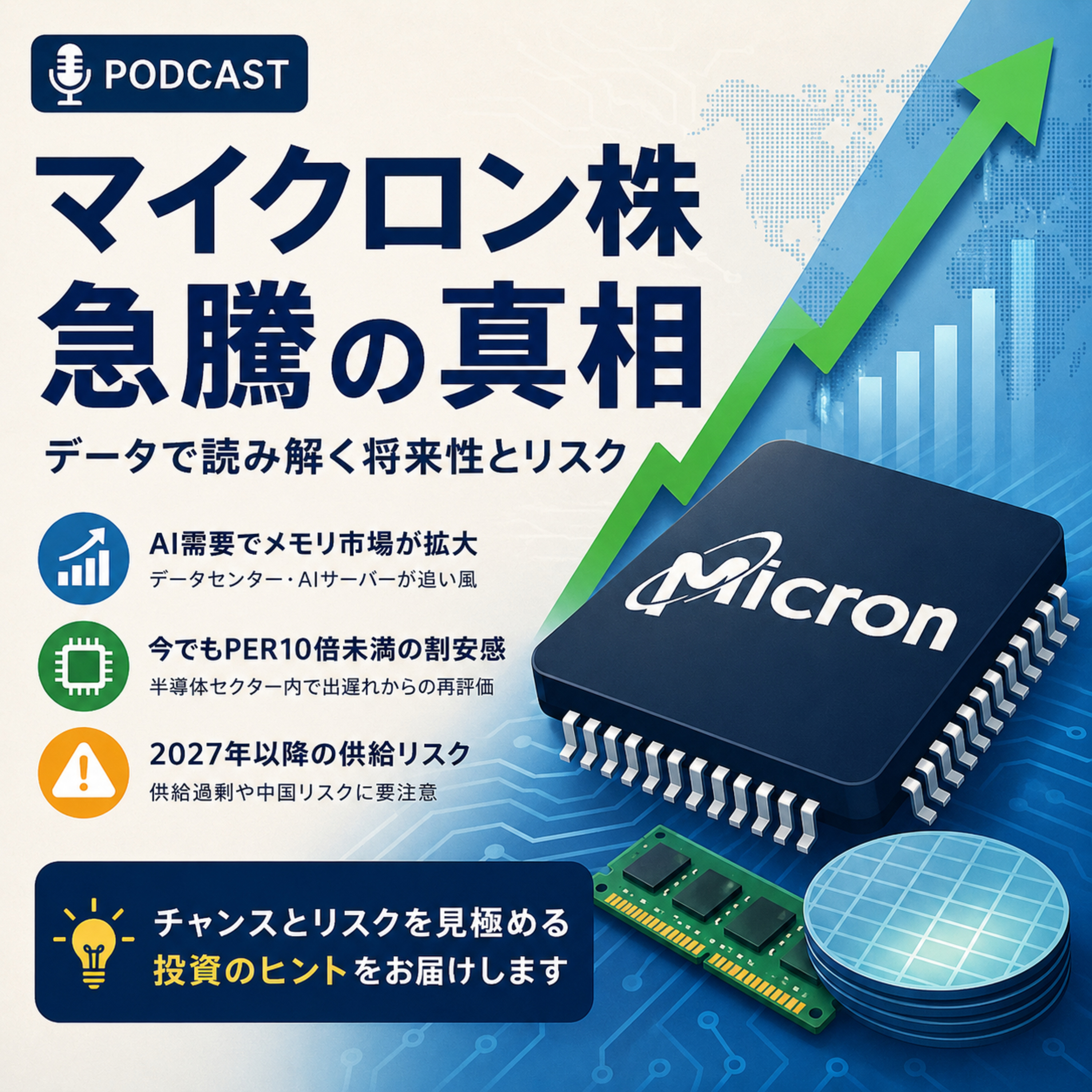 マイクロン・テクノロジー株の歴史的急騰は「買い」か？データから読み解く将来性と潜む死角