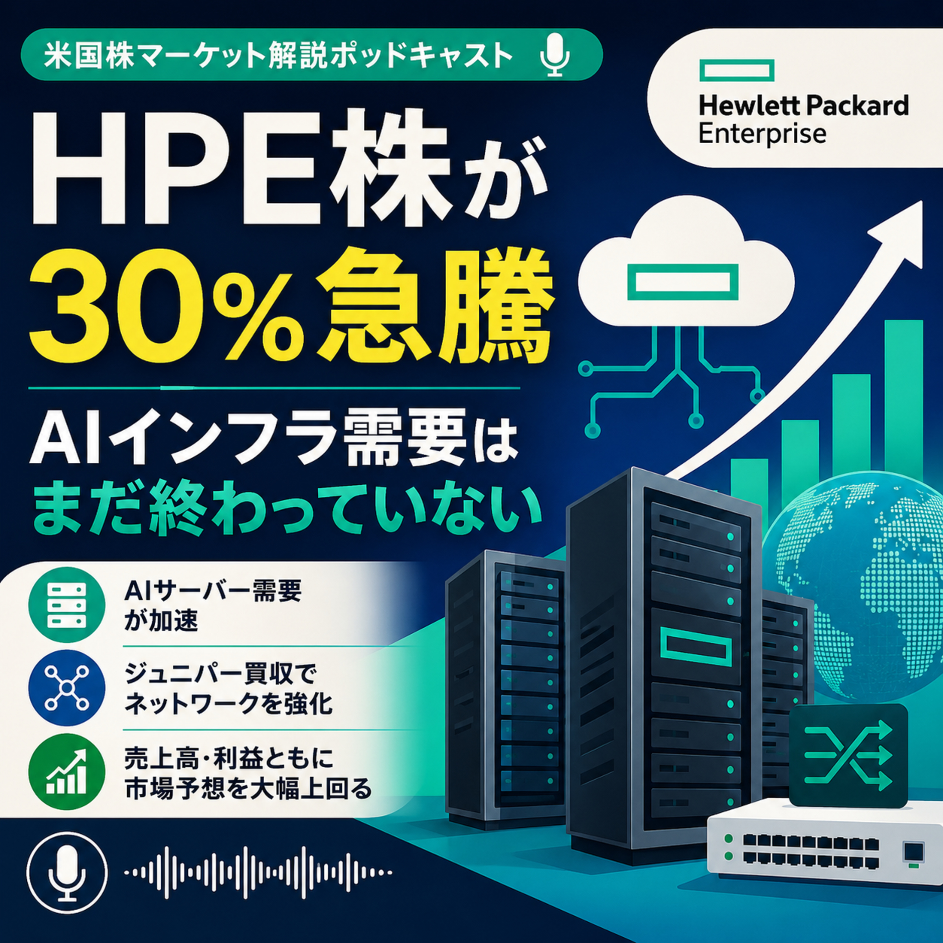 HPE株が時間外で30%急騰　AIインフラ需要はまだ終わっていない