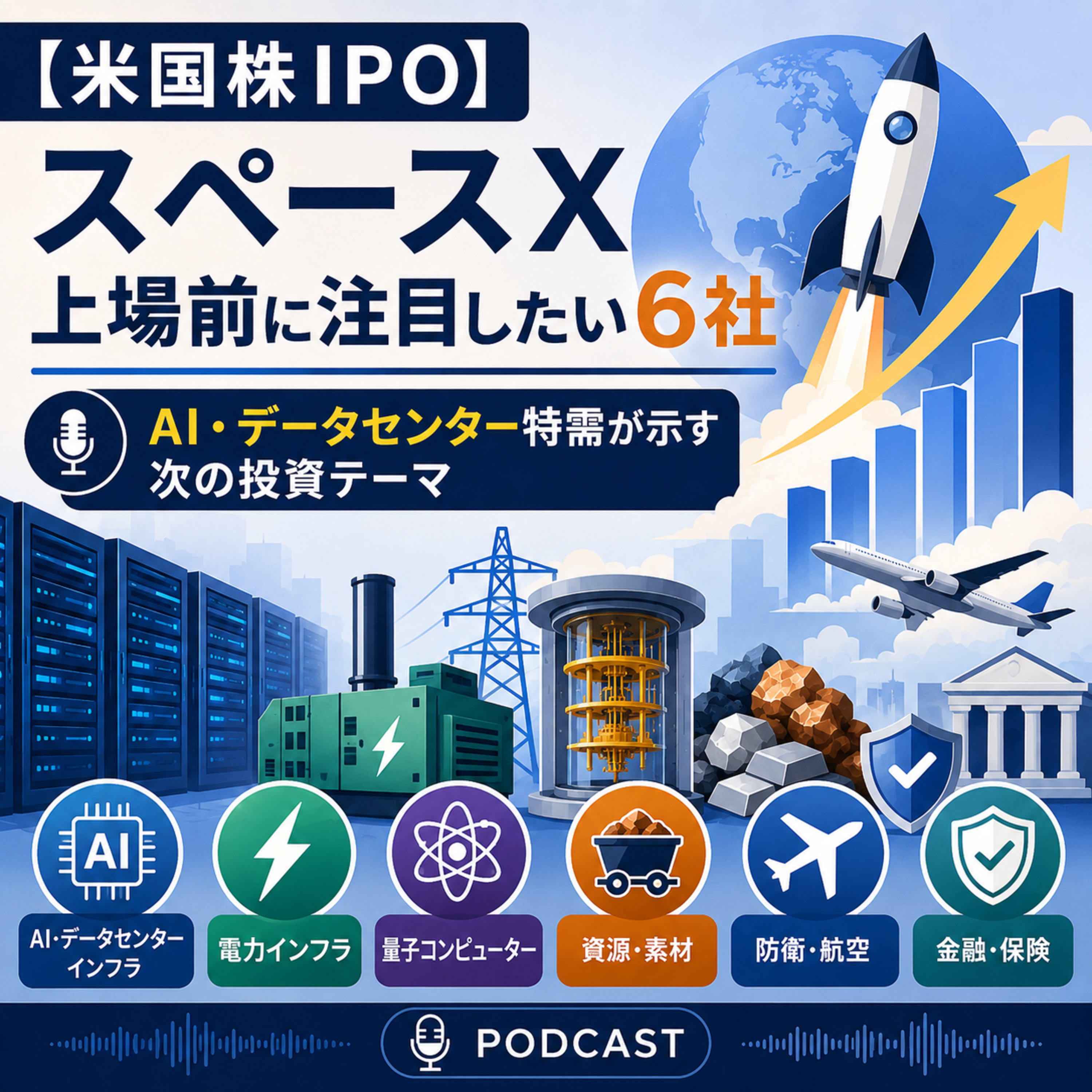 【米国株IPO】スペースX上場前に注目したい6社　AI・データセンター特需が示す次の投資テーマ