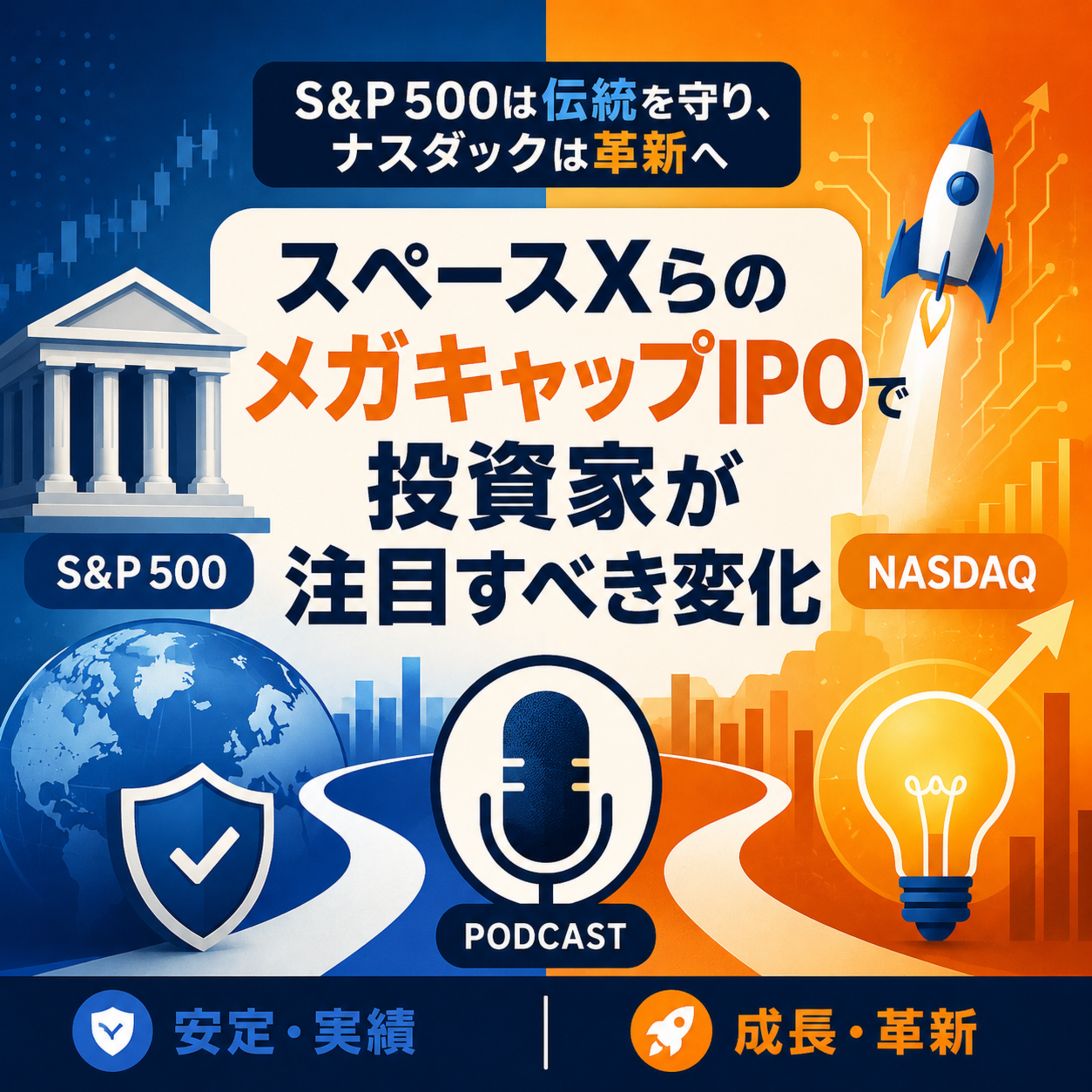S&P 500は伝統を守り、ナスダックは革新へ　スペースXらのメガキャップIPOで投資家が注目すべき変化