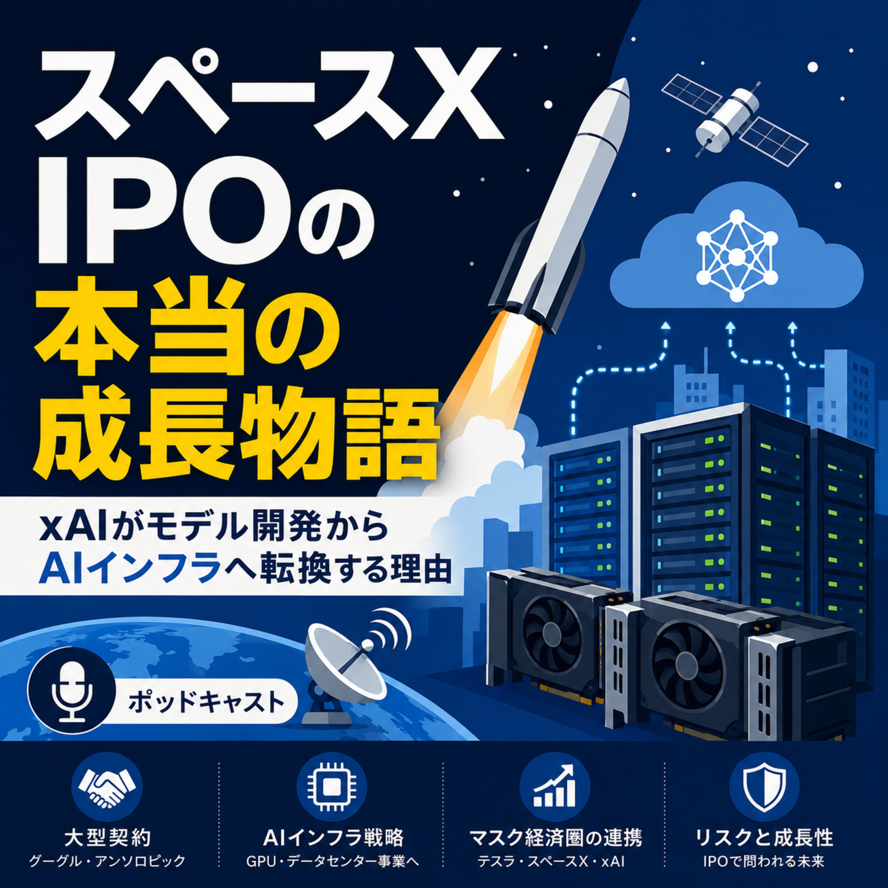 スペースX IPOの本当の成長物語　xAIがモデル開発からAIインフラへ転換する理由 episode artwork