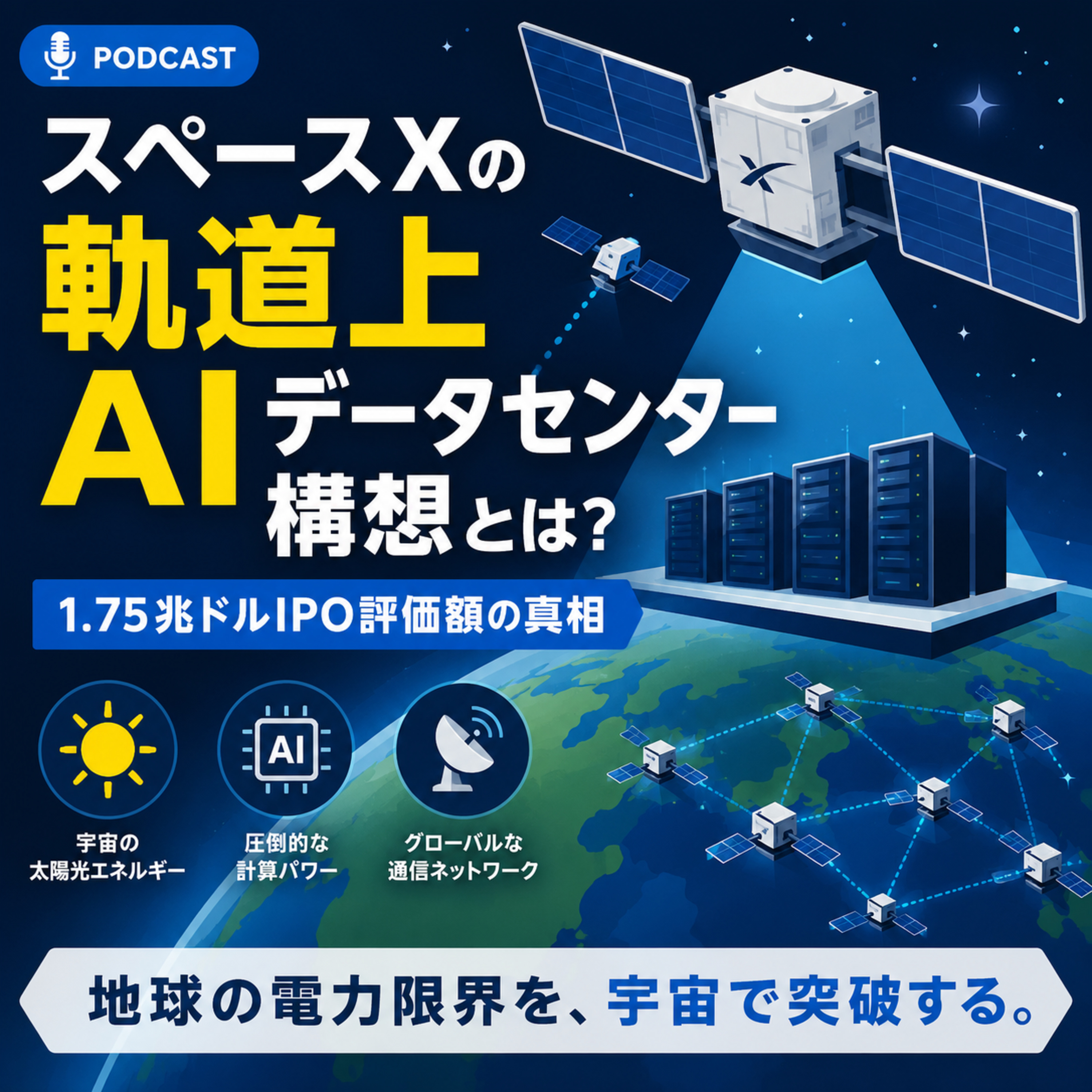 スペースXの軌道上AIデータセンター構想とは？1.75兆ドルIPO評価額の真相 episode artwork