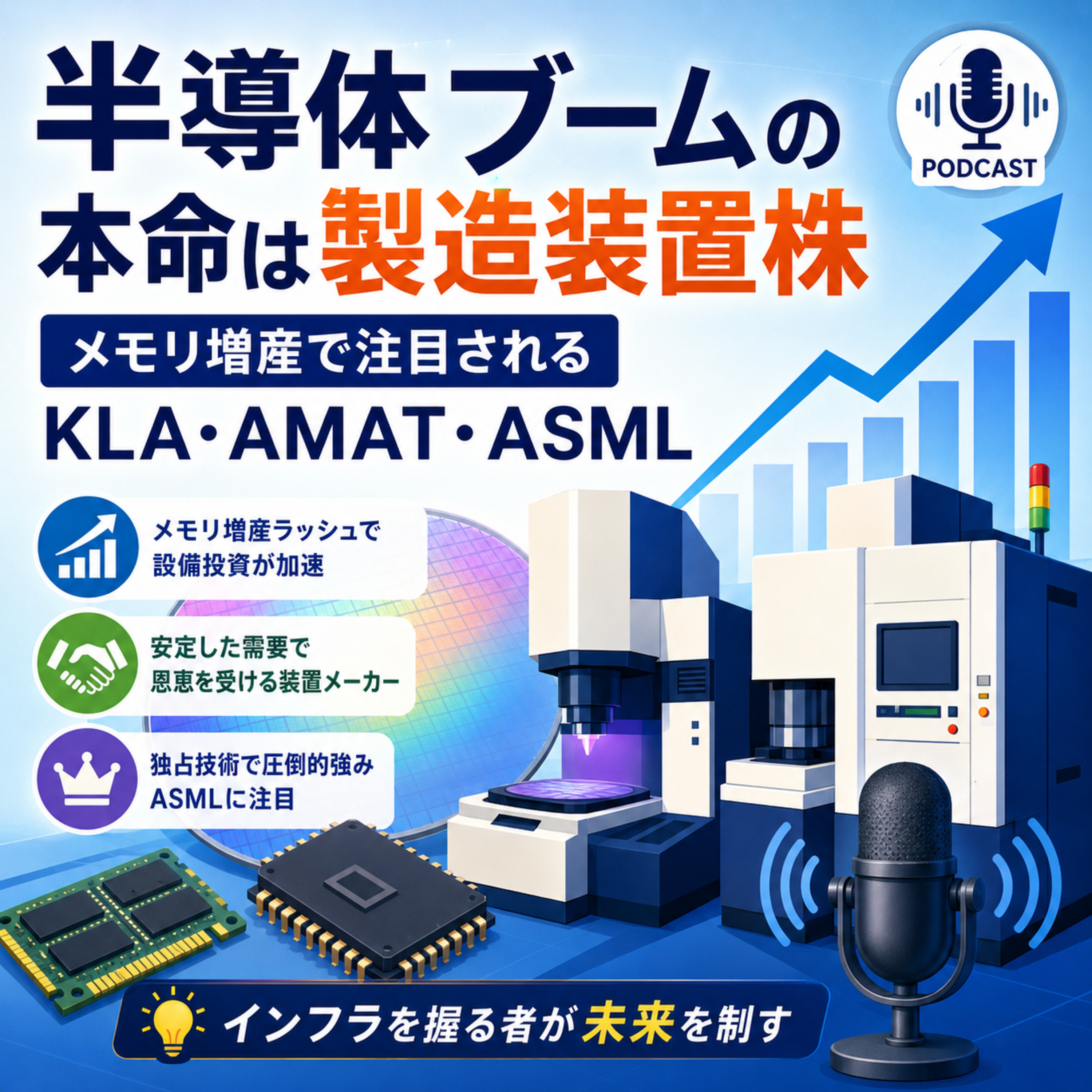 半導体ブームの本命は製造装置株　メモリ増産で注目されるKLA・AMAT・ASML