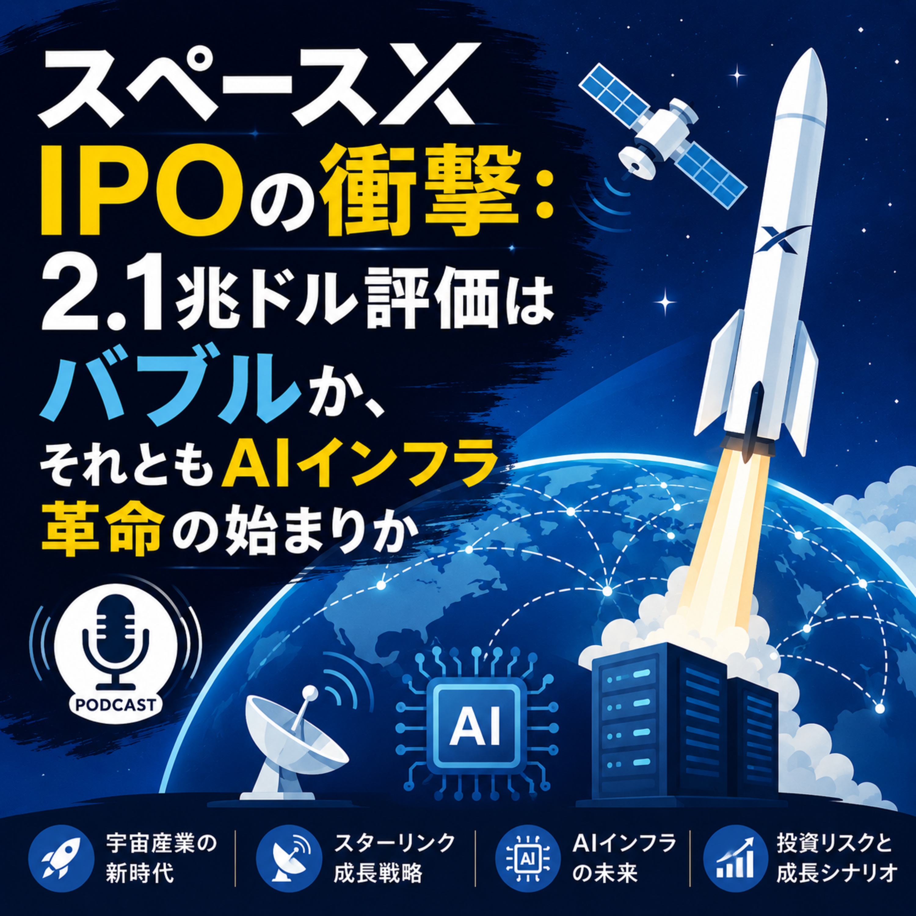 スペースX IPOの衝撃：2.1兆ドル評価はバブルか、それともAIインフラ革命の始まりか