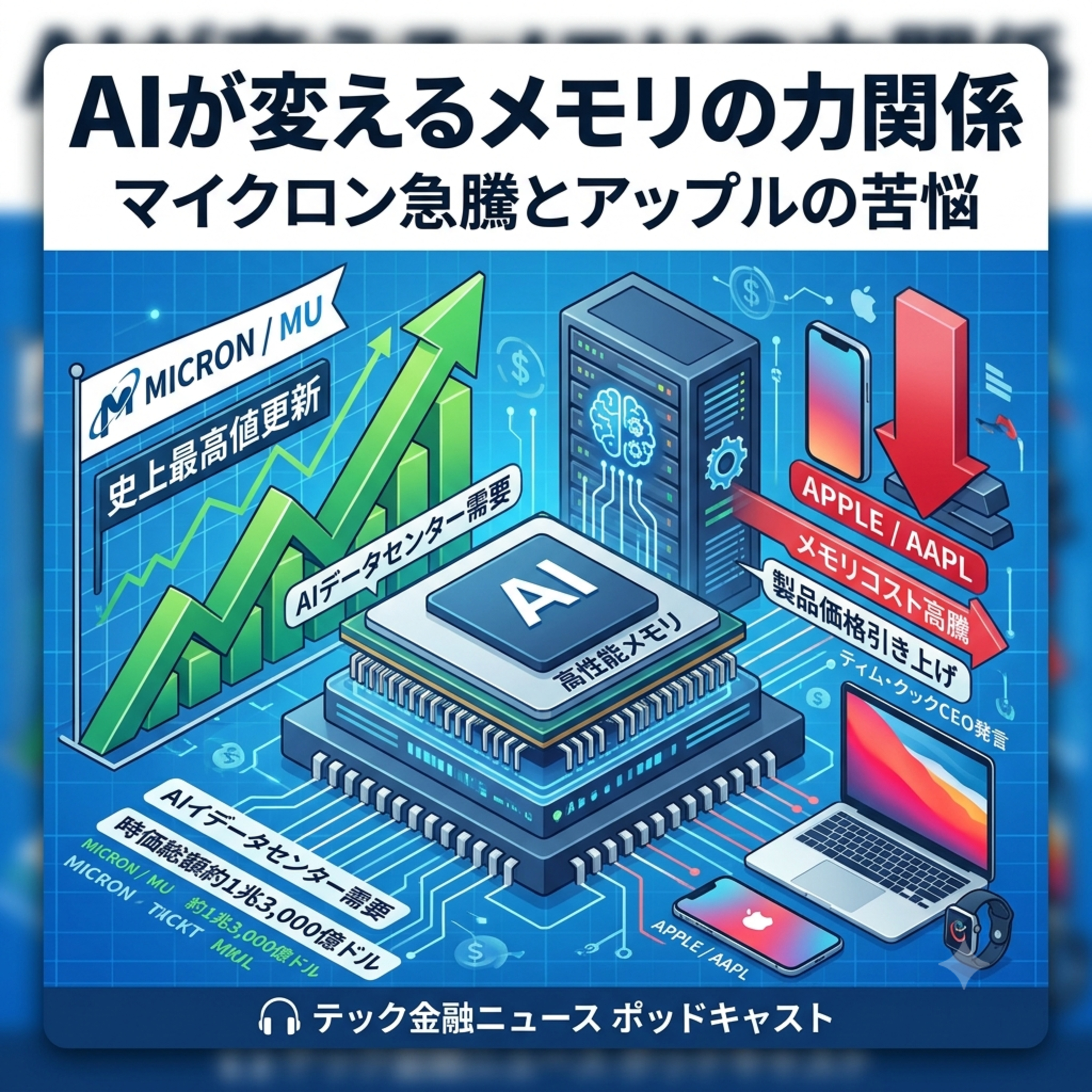 マイクロン株はなぜ史上最高値を更新したのか　アップルを苦しめるメモリ価格高騰の真相