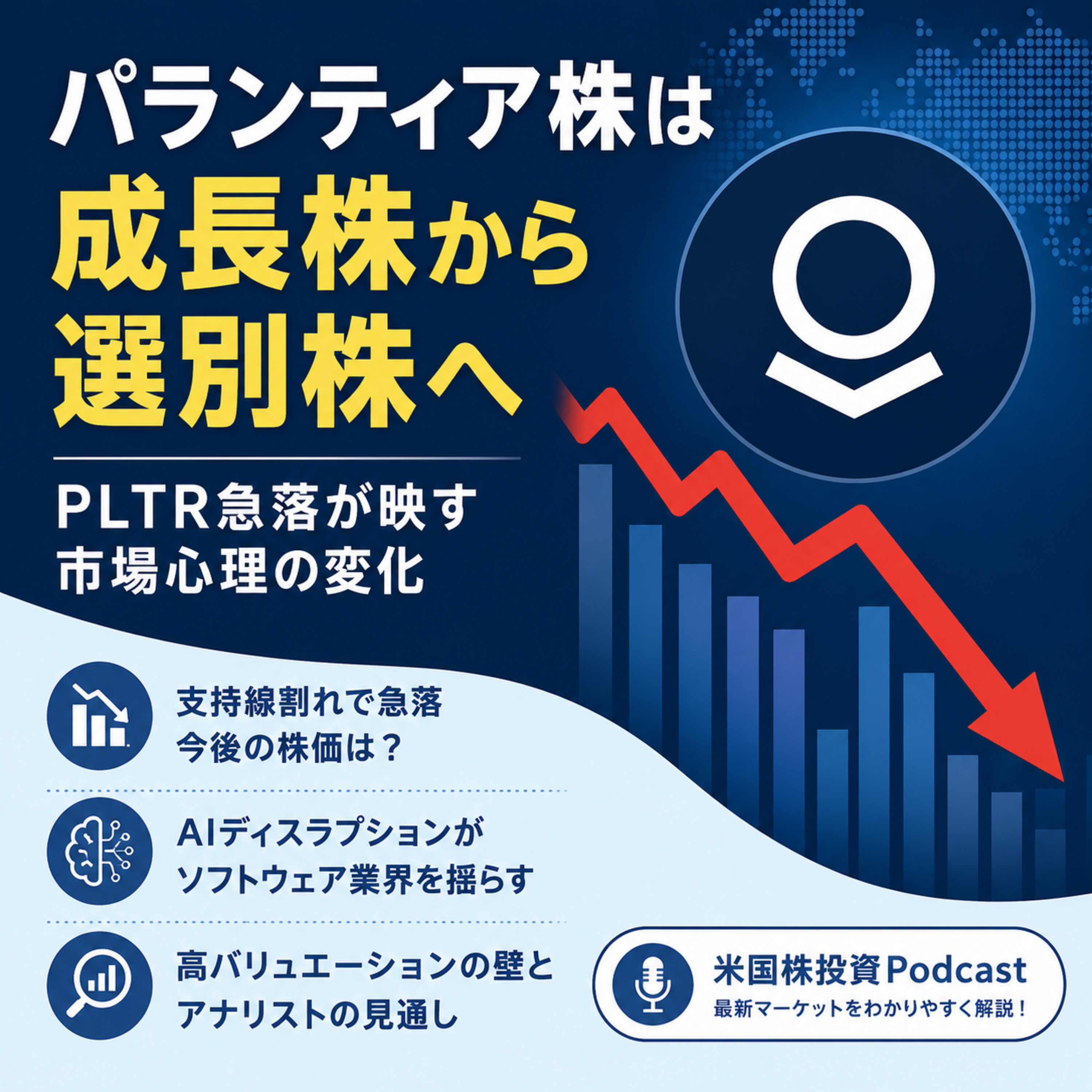 パランティア株は成長株から選別株へ　PLTR急落が映す市場心理の変化