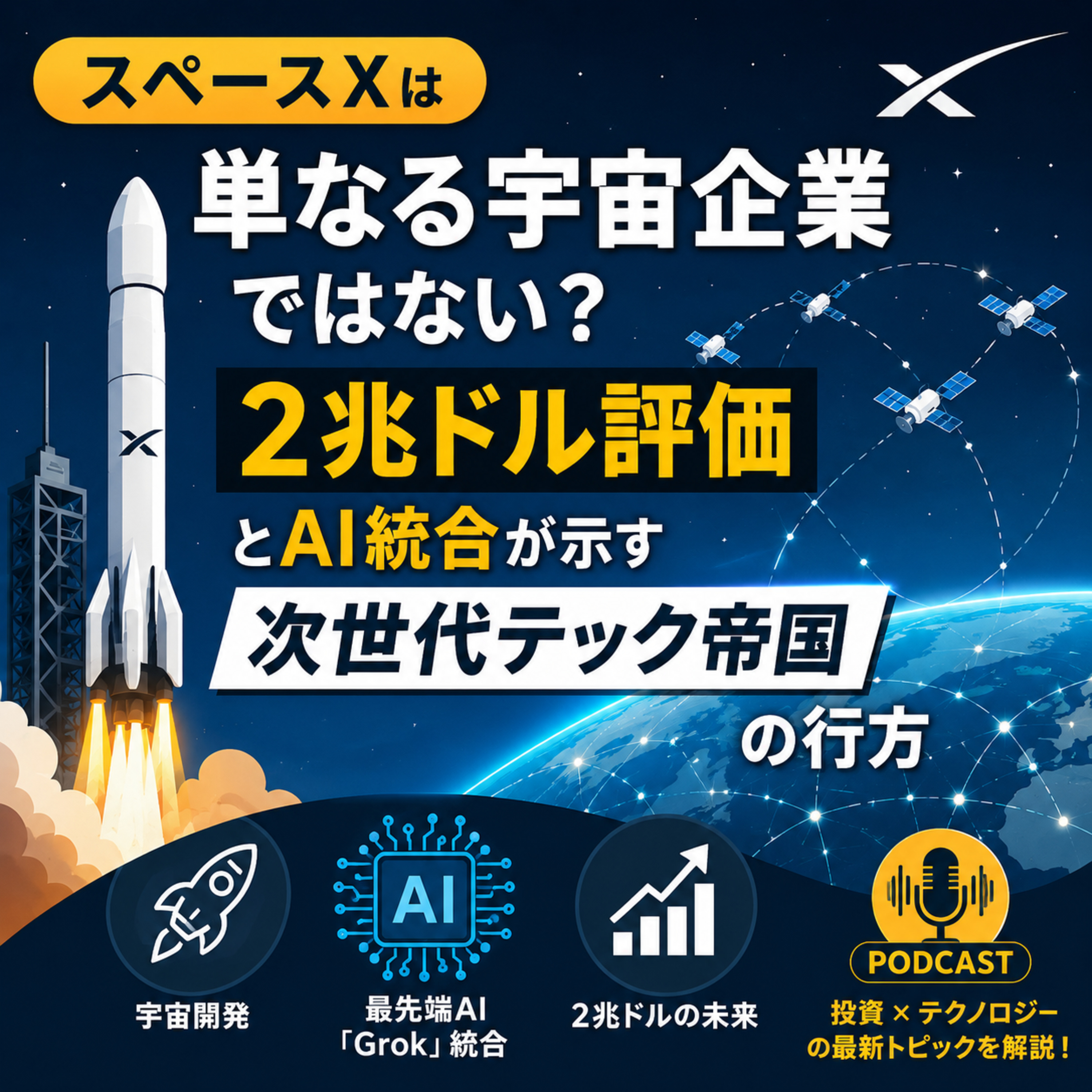 スペースXは単なる宇宙企業ではない？2兆ドル評価とAI統合が示す「次世代テック帝国」の行方