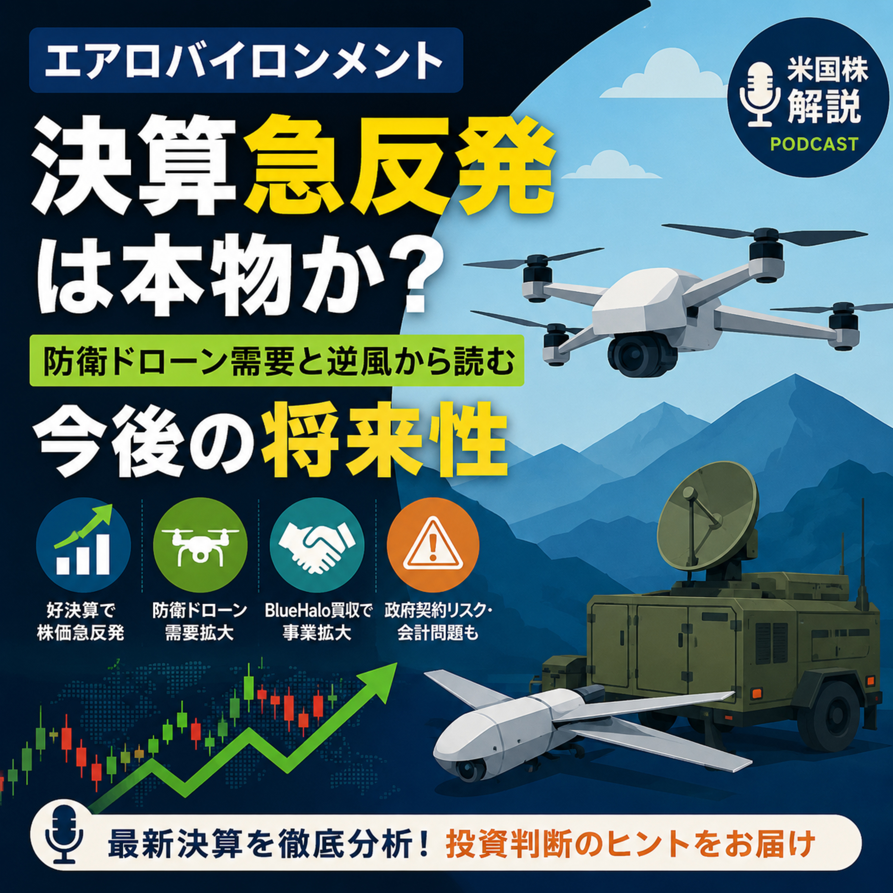 エアロバイロンメントの決算急反発は本物か　防衛ドローン需要と逆風から読む今後の将来性