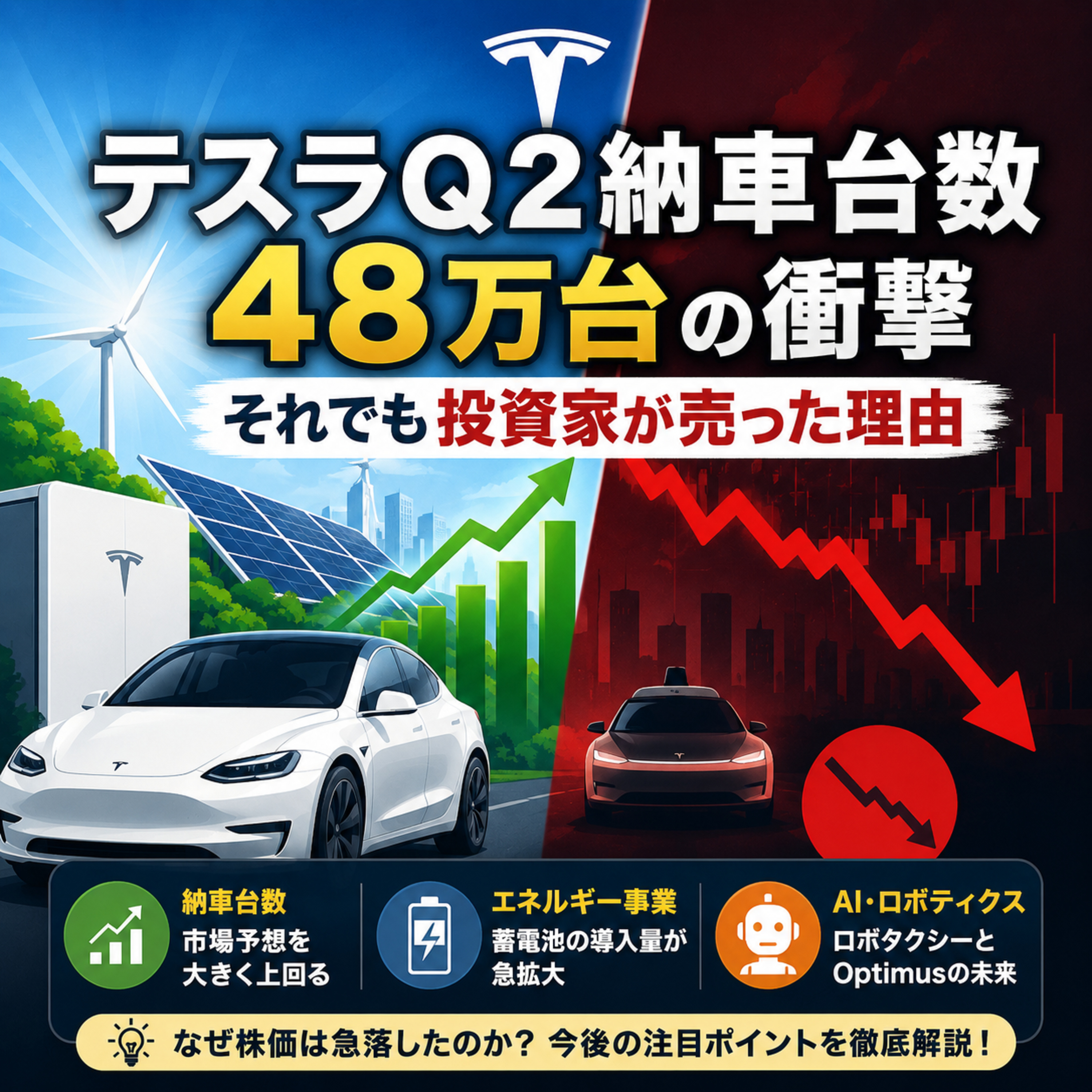 テスラQ2納車台数48万台の衝撃　それでも投資家が売った理由