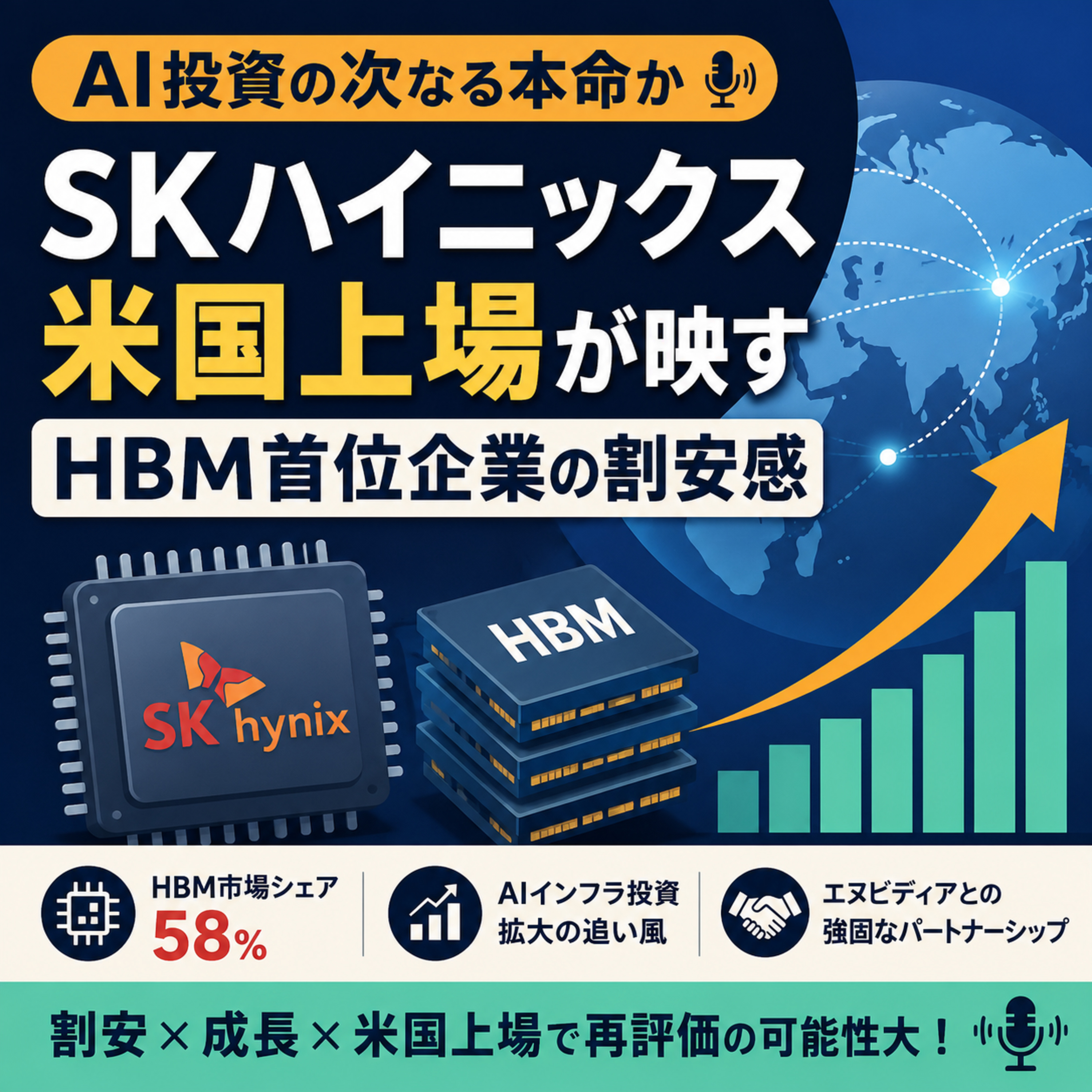 AI投資の次なる本命か　SKハイニックス米国上場が映すHBM首位企業の割安感 episode artwork