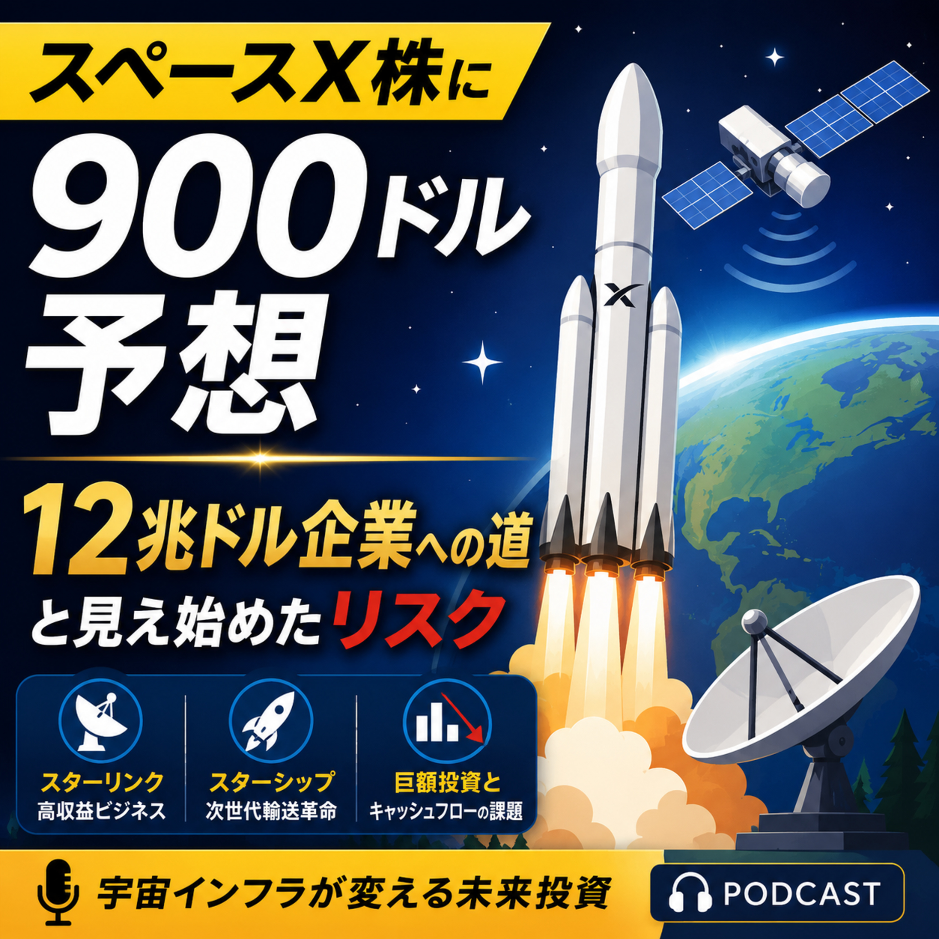 スペースX株に900ドル予想　12兆ドル企業への道と見え始めたリスク