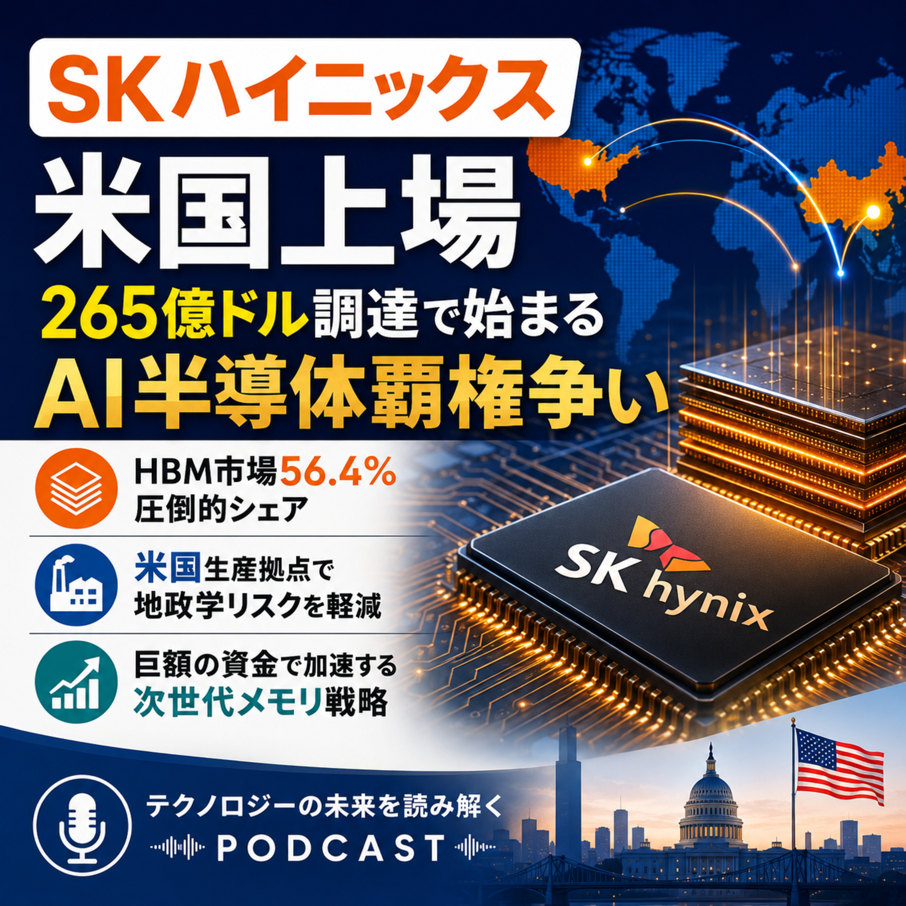 【SKハイニックス米国上場】265億ドル調達で始まるAI半導体覇権争い episode artwork