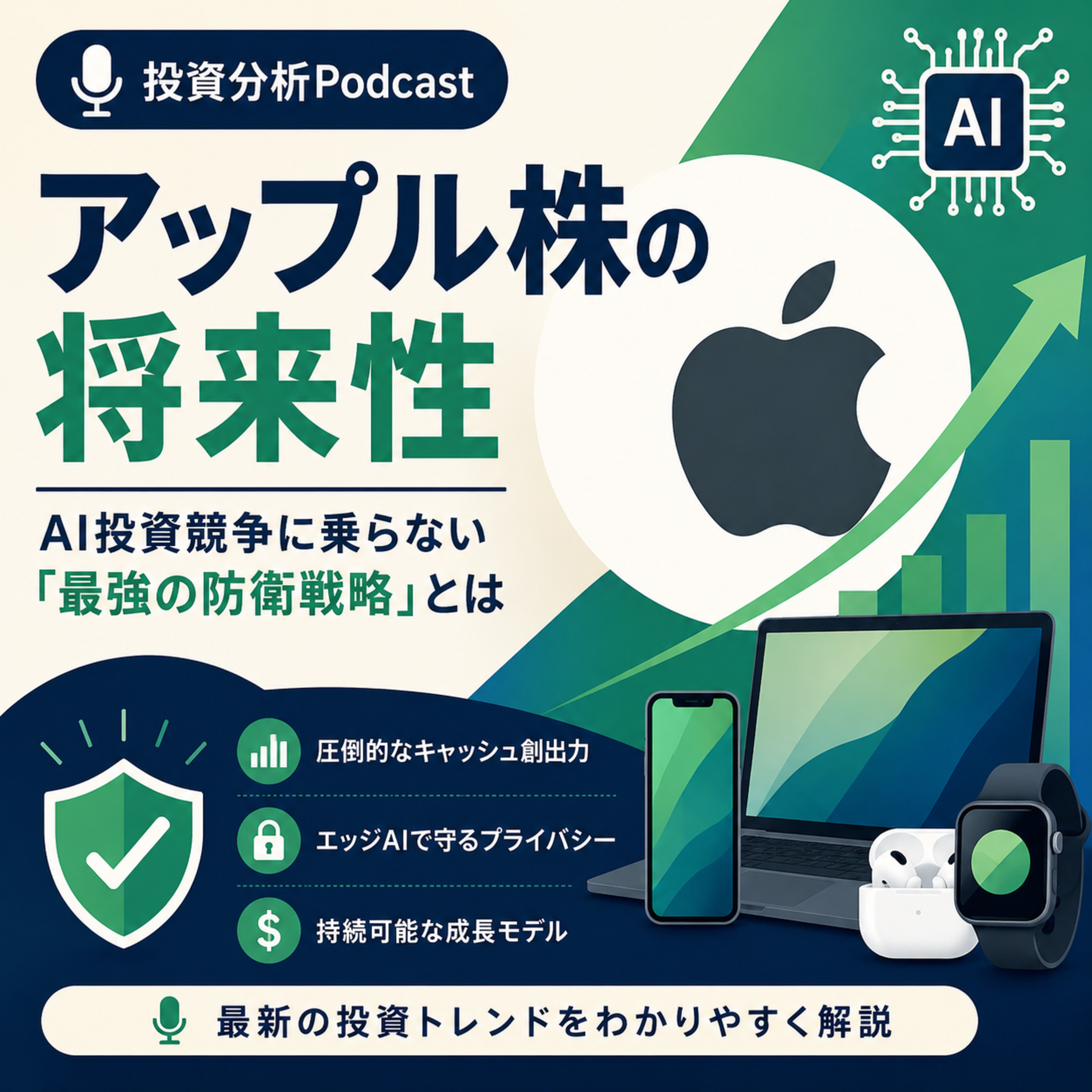 【アップル株の将来性】AI投資競争に乗らない「最強の防衛戦略」とは episode artwork