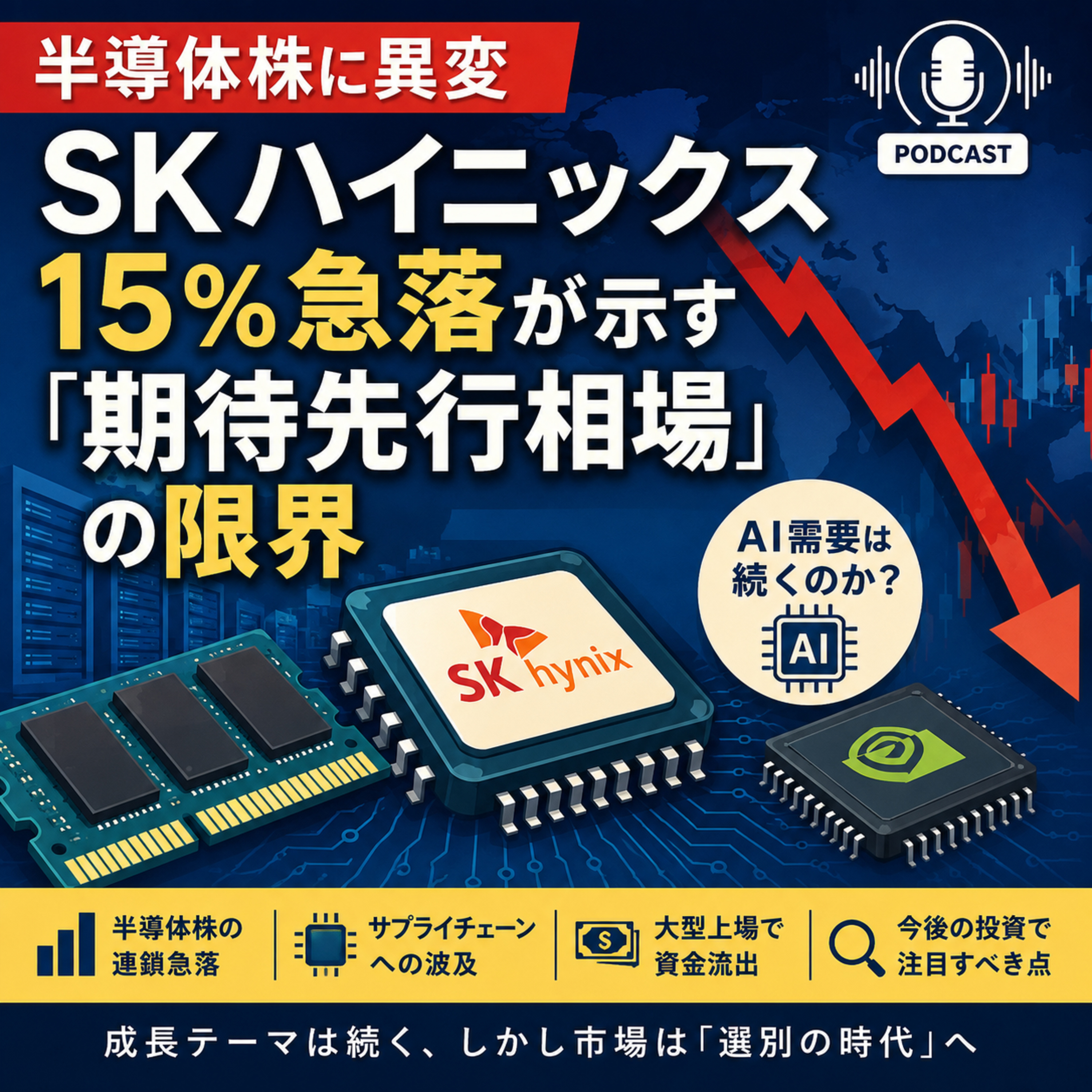 半導体株に異変　SKハイニックス15%急落が示す「期待先行相場」の限界