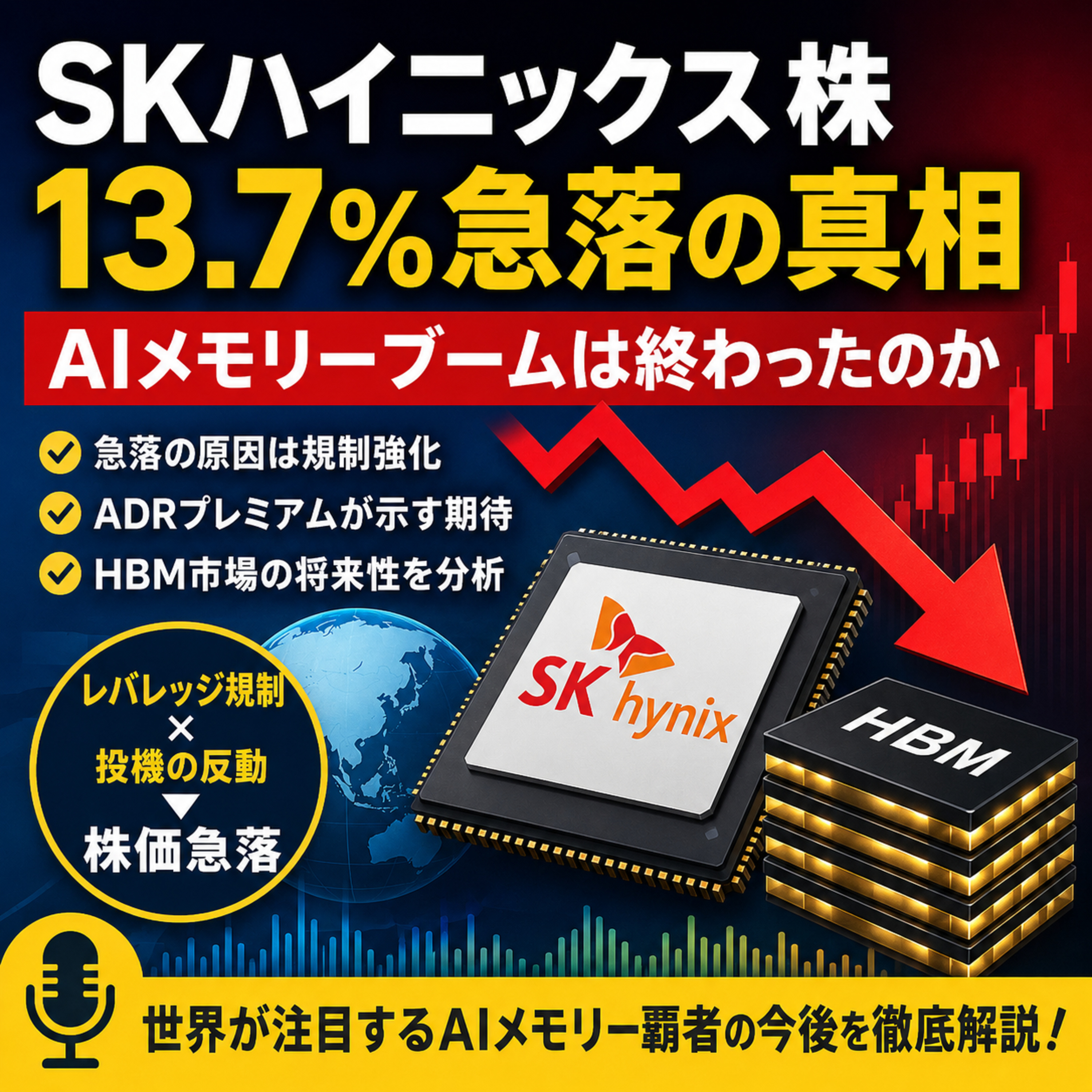 SKハイニックス株13.7%急落の真相　AIメモリーブームは終わったのか