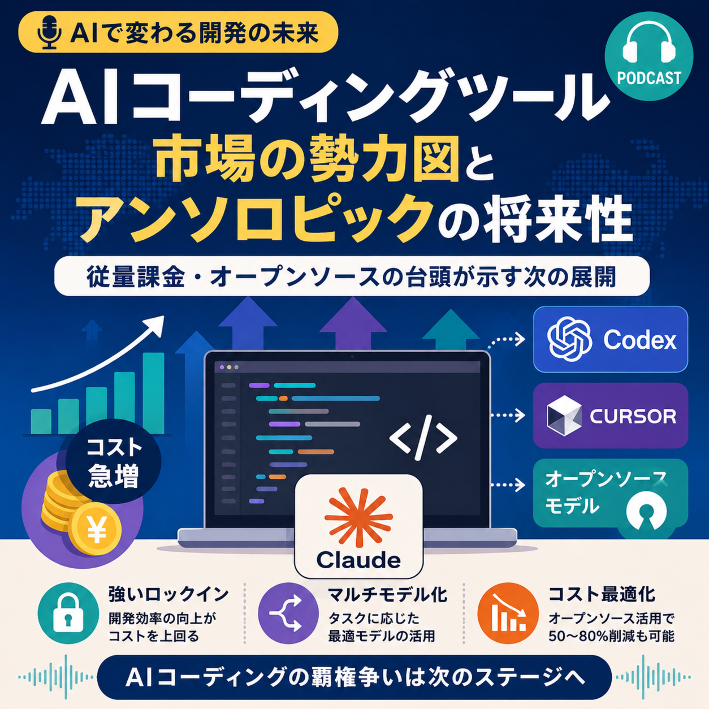 AIコーディングツール市場の勢力図とアンソロピックの将来性　従量課金とオープンソースが変える競争環境 episode artwork