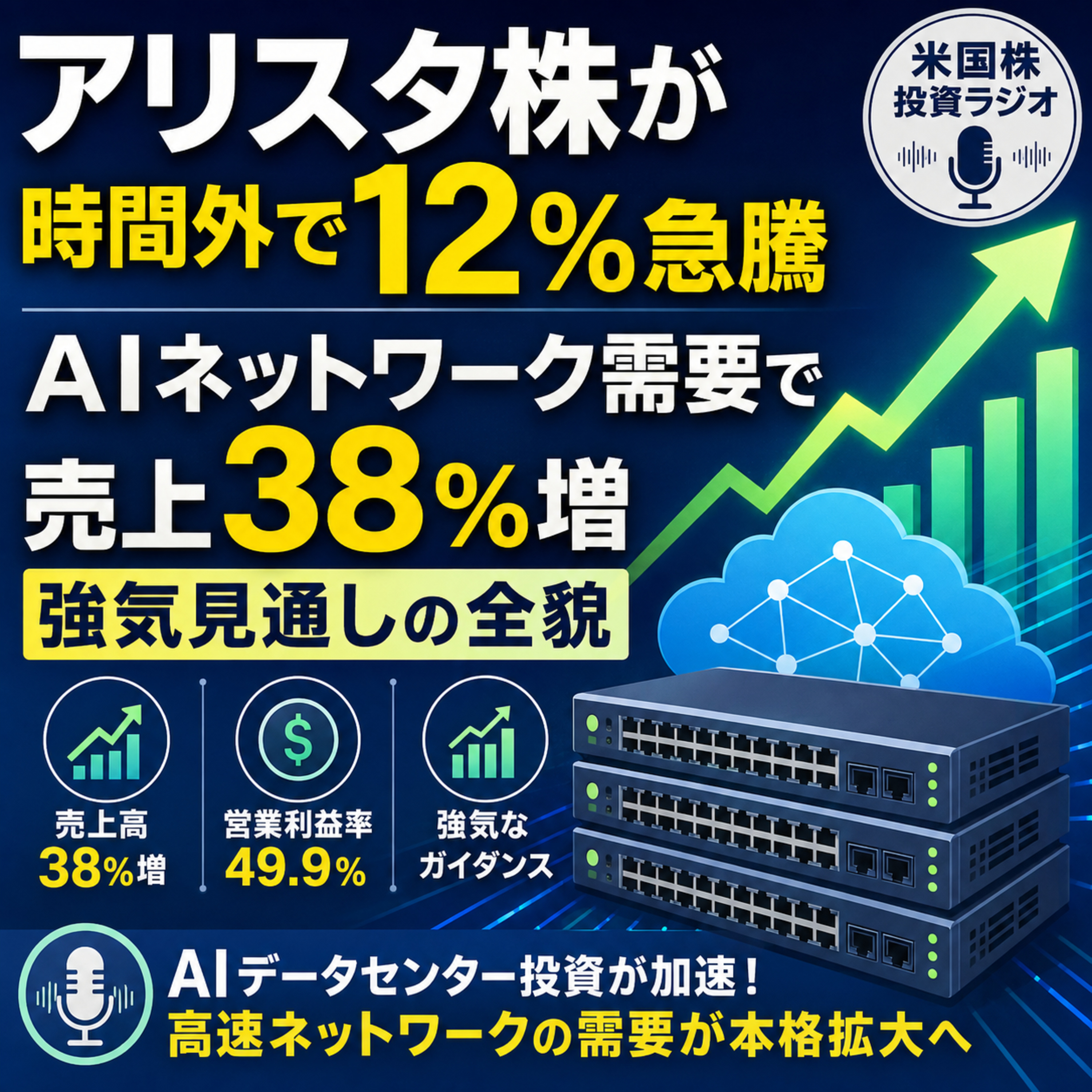 アリスタ株が時間外で12%急騰　AIネットワーク需要で売上38%増、強気見通しの全貌 episode artwork