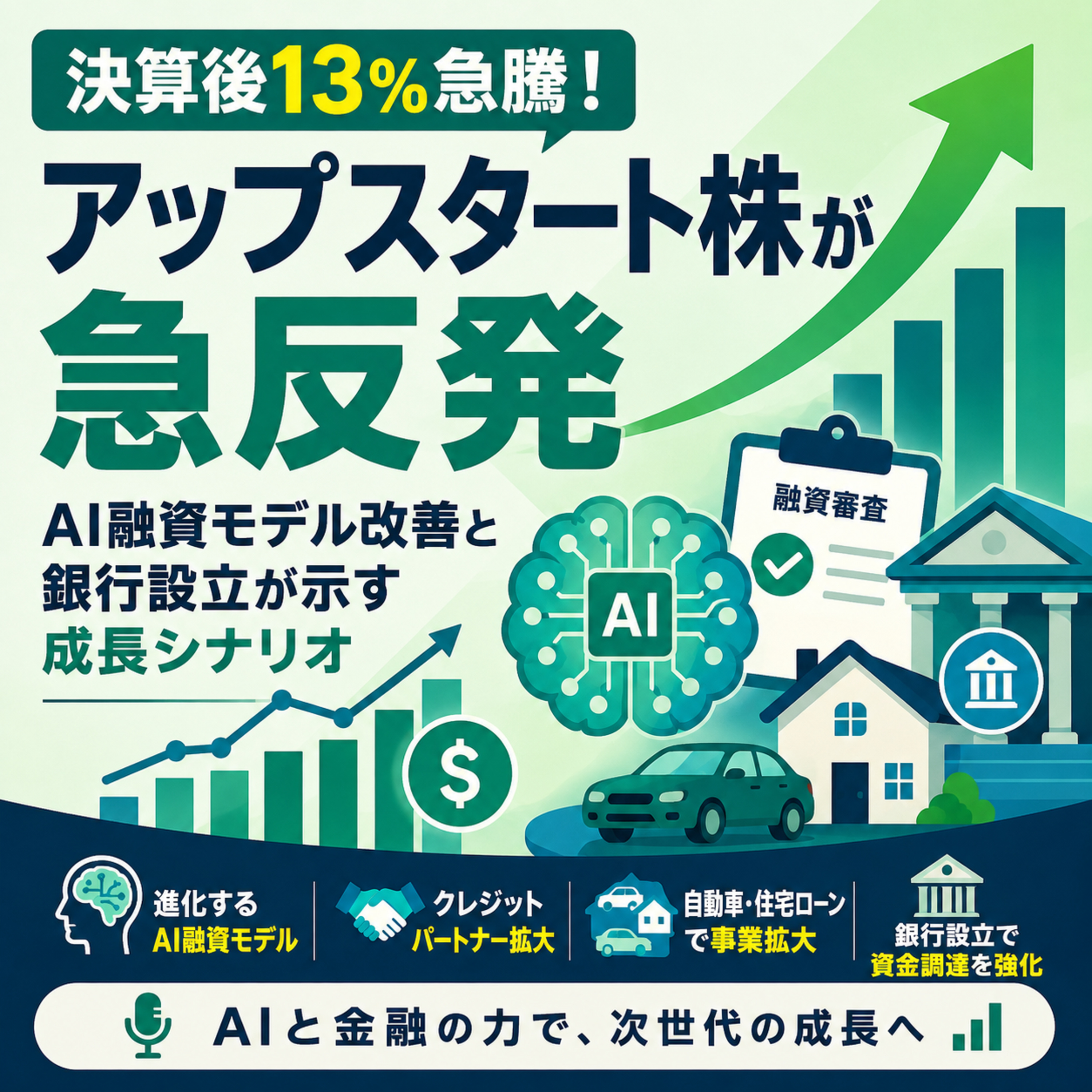 アップスタート株が決算後13%急騰　AI融資モデル改善と銀行設立が示す成長シナリオ episode artwork