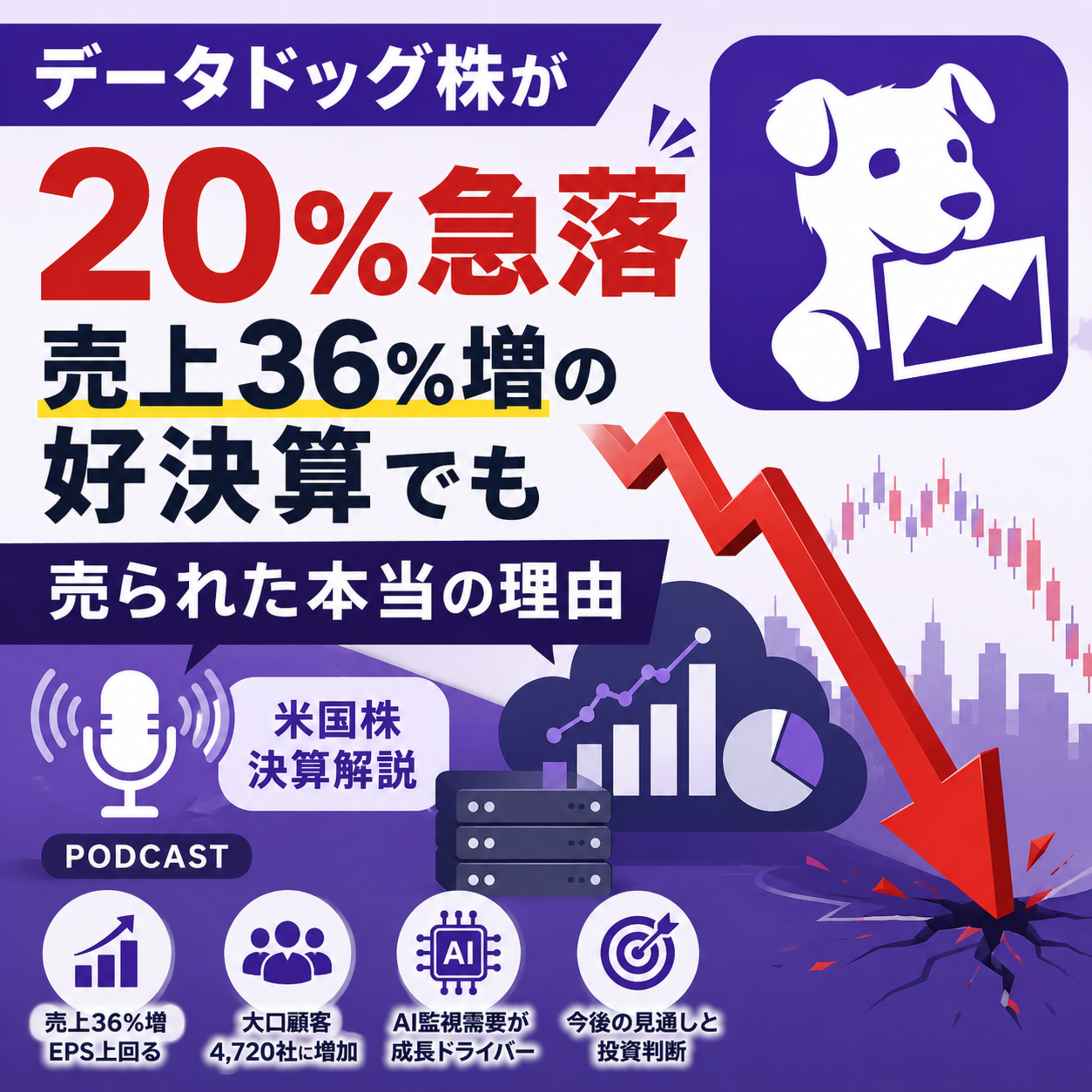 データドッグ株が20%急落　売上36%増の好決算でも売られた本当の理由 episode artwork