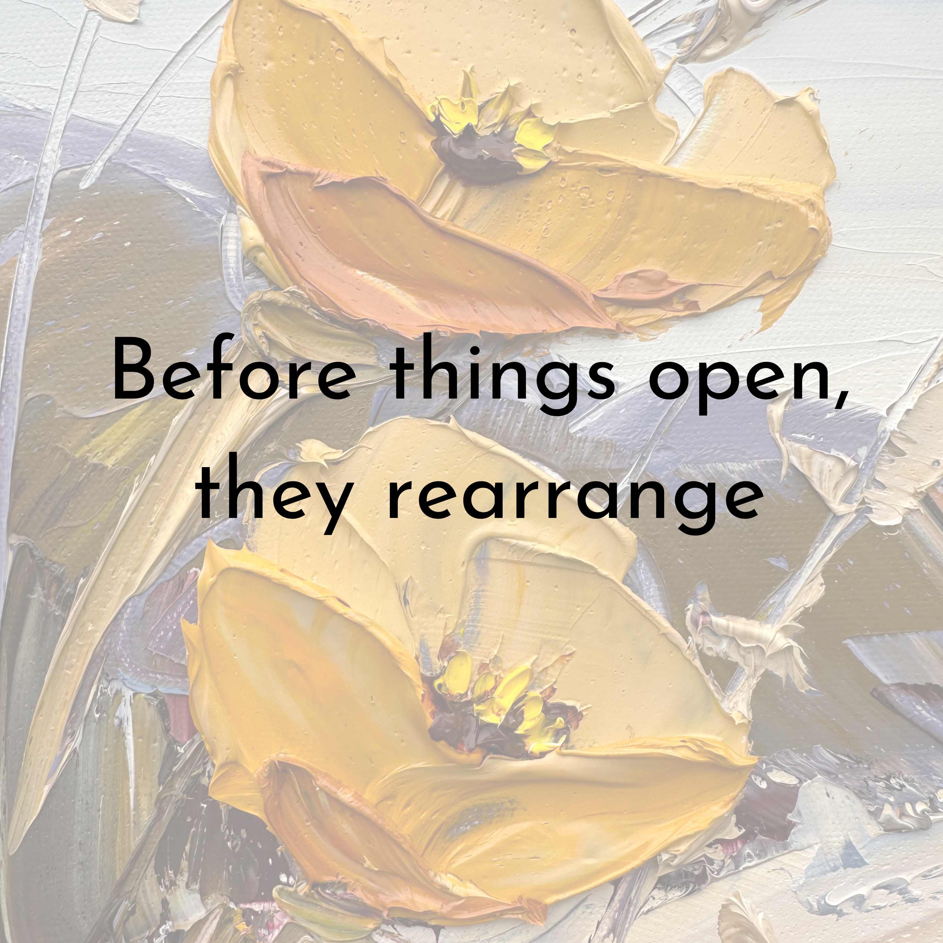 Before things open, they rearrange.  episode artwork