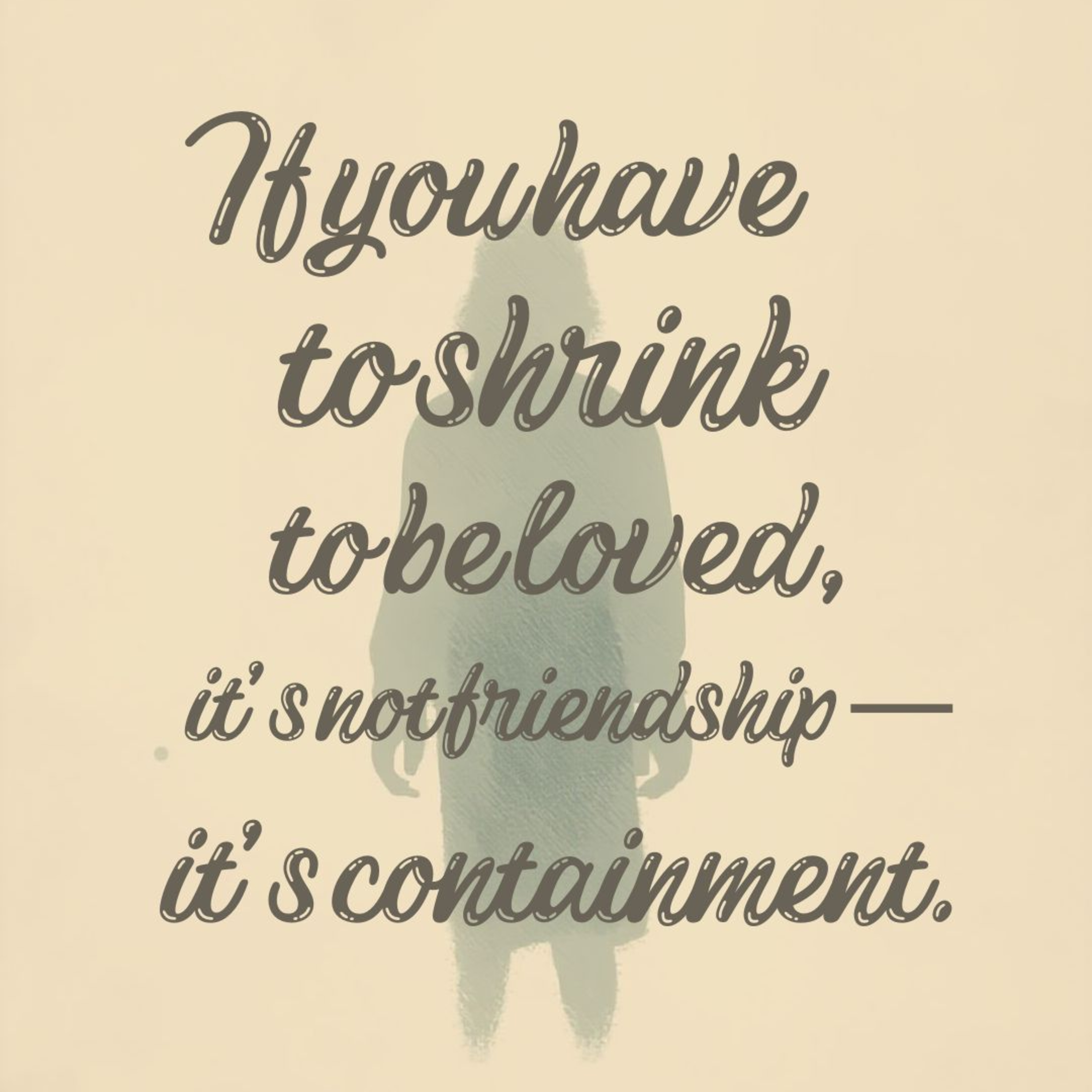 "If You Shrink to Be Loved, It's Not Friendship" episode artwork