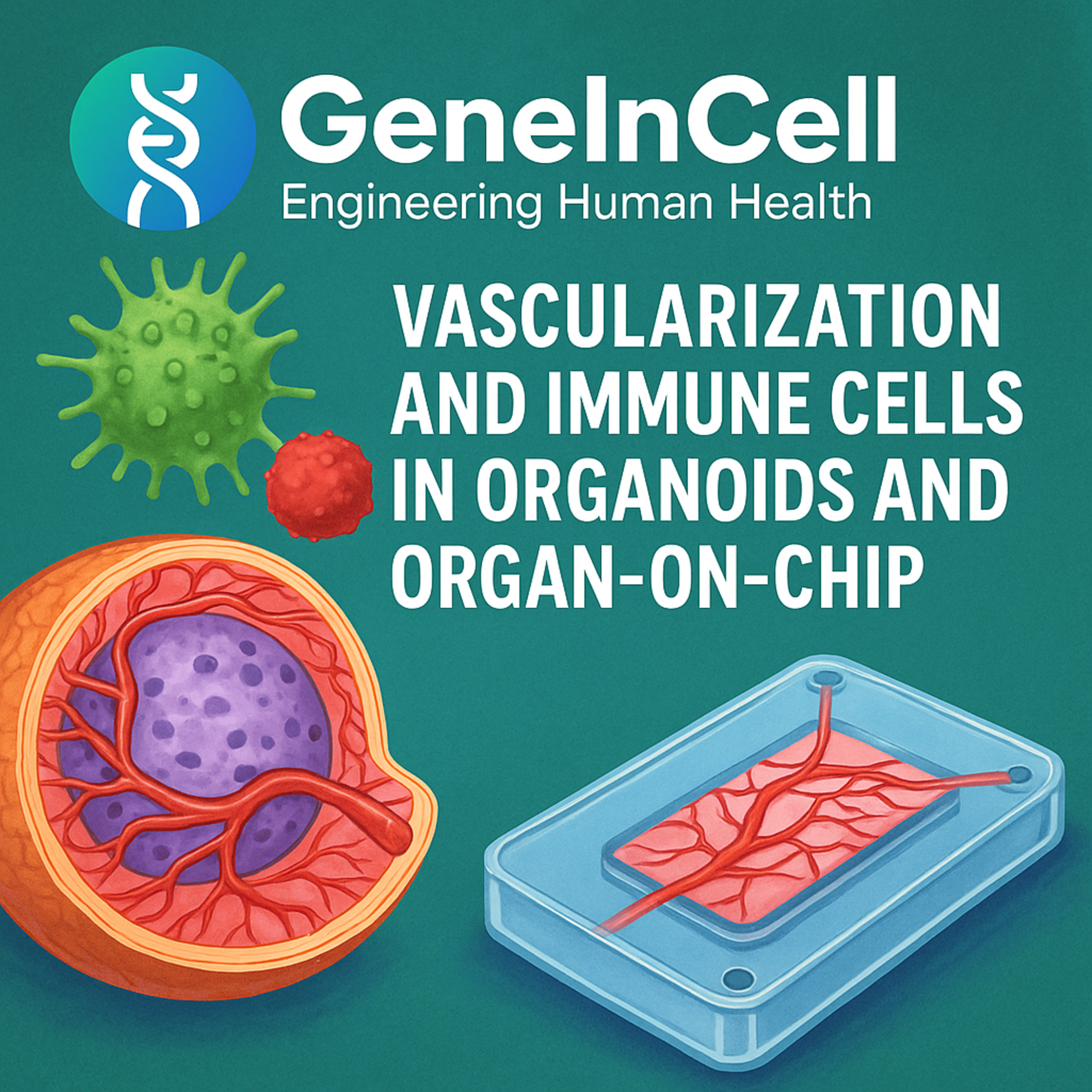 Vascularization, Immune Cells, Organoids and Organ-On-Chip | GeneInCell | 2025 episode artwork