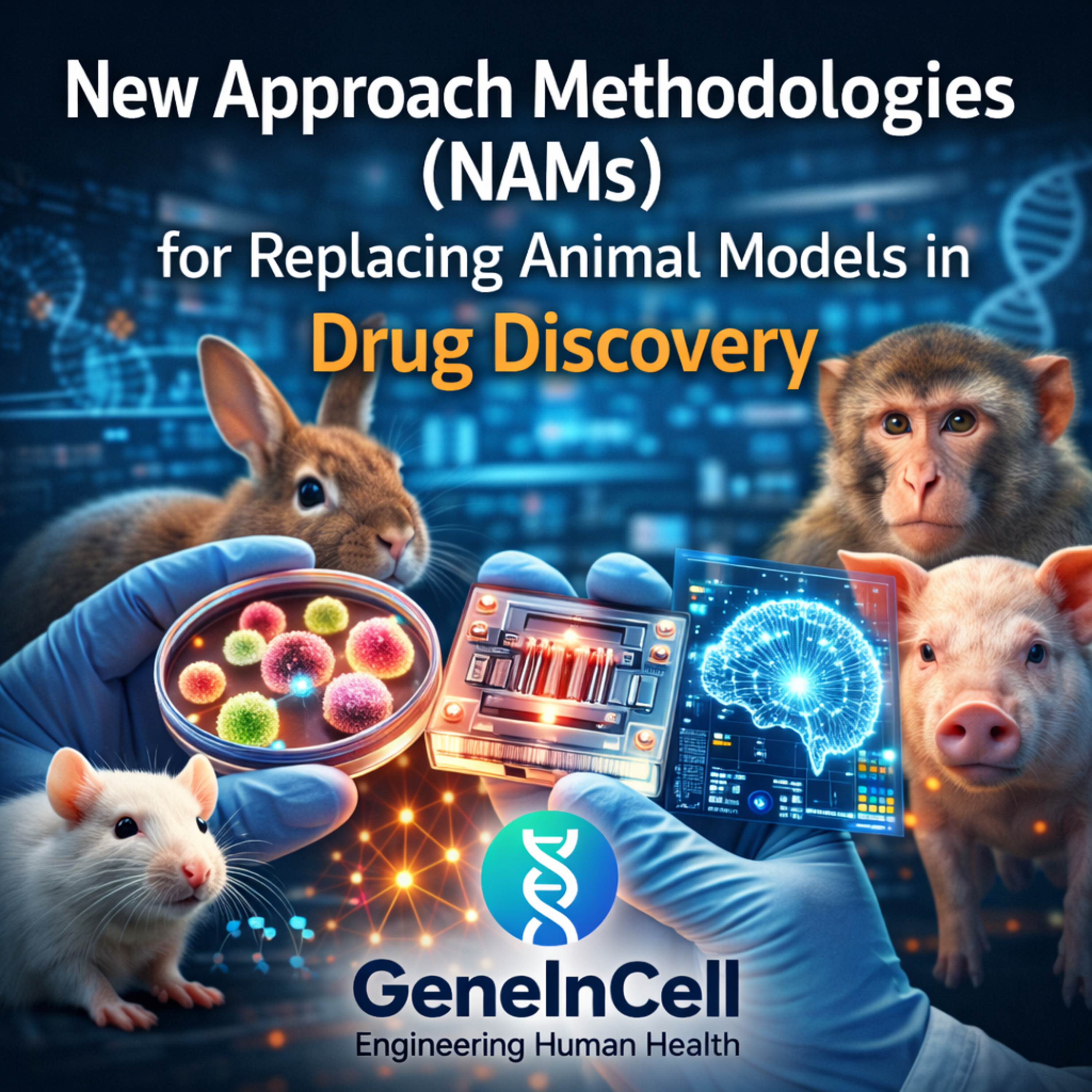 New Approach Methodologies (NAMs) for Replacing Animal Models in Drug Discovery | GeneInCell | 2026 episode artwork
