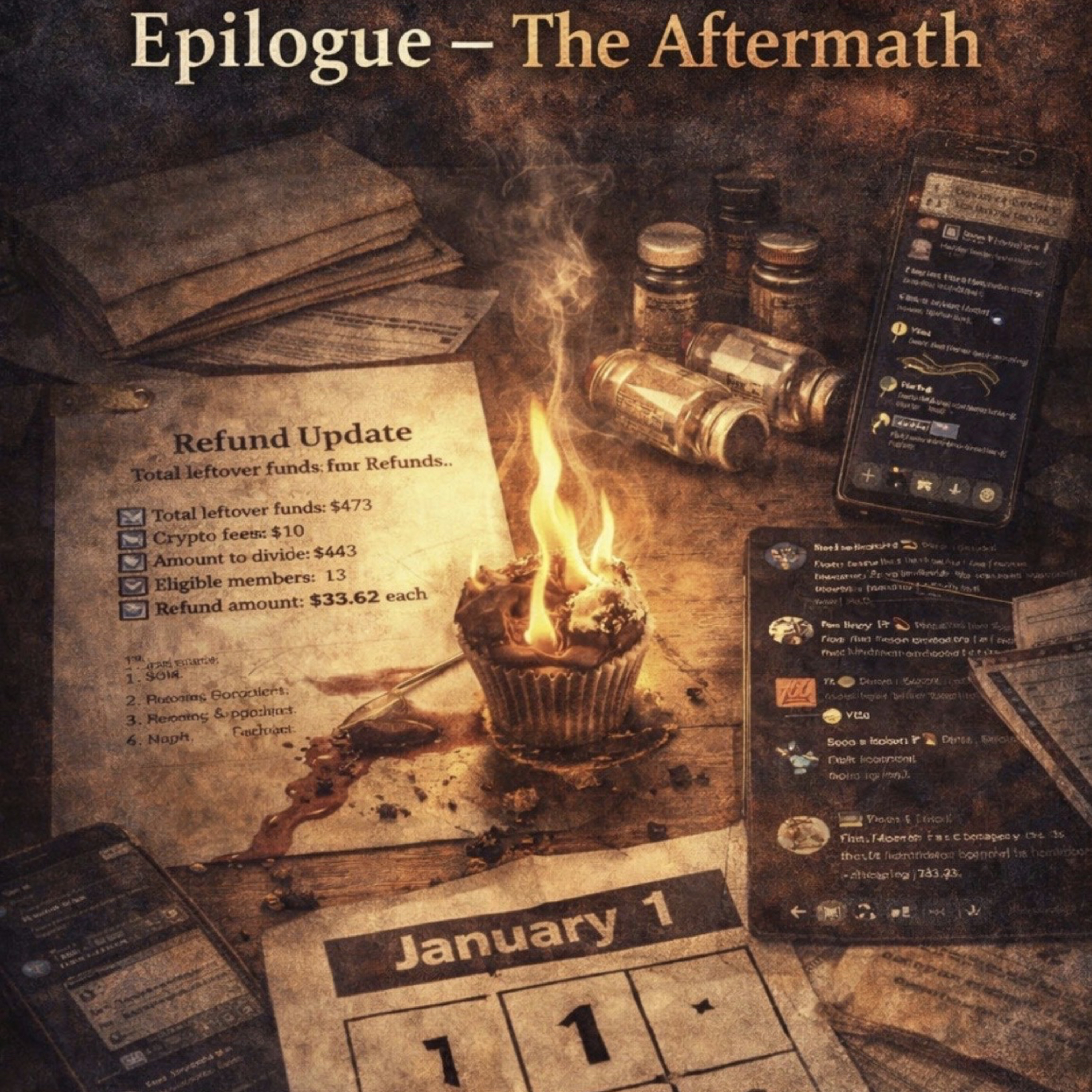 Epilogue, "Aftermath: Cupcakes, Liquids & Lessons Learned” episode artwork