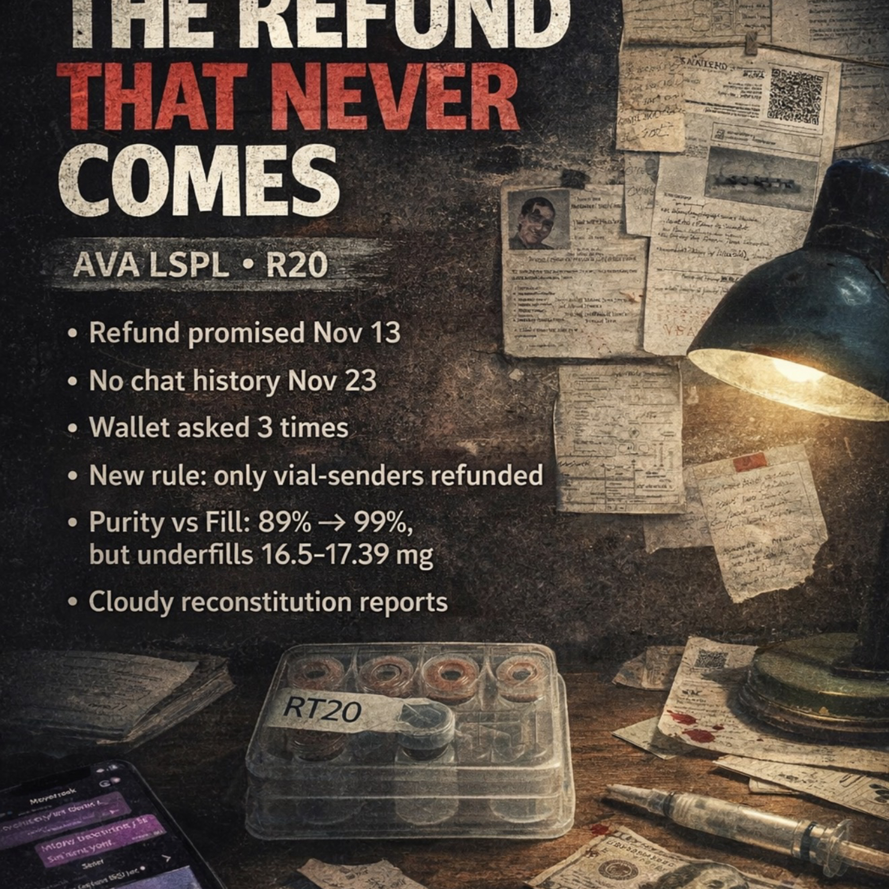 “The Refund That Never Comes” from my China Peps Exposed Series episode artwork