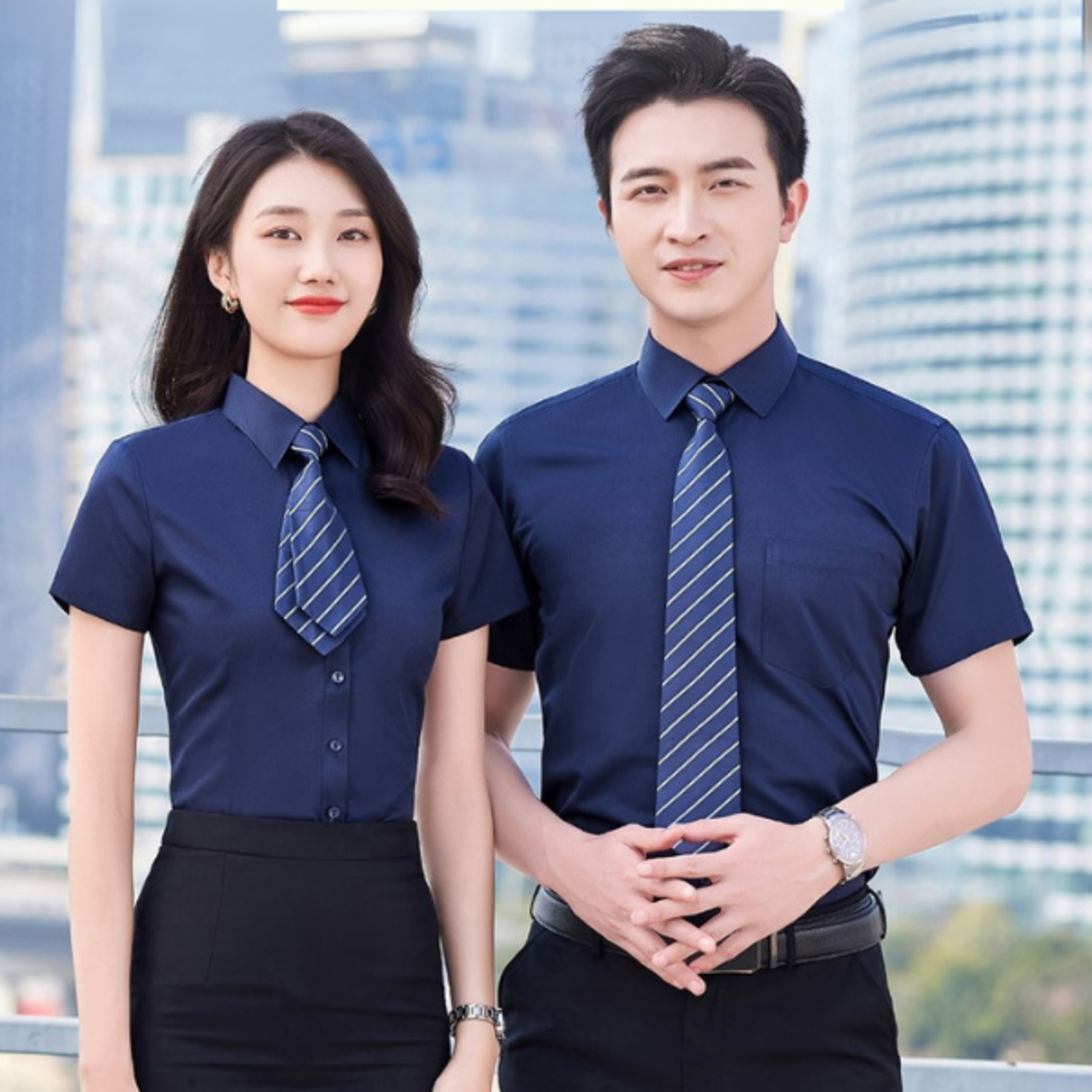 ao so mi dong phuc cong so ngan tay mau xanh den episode artwork