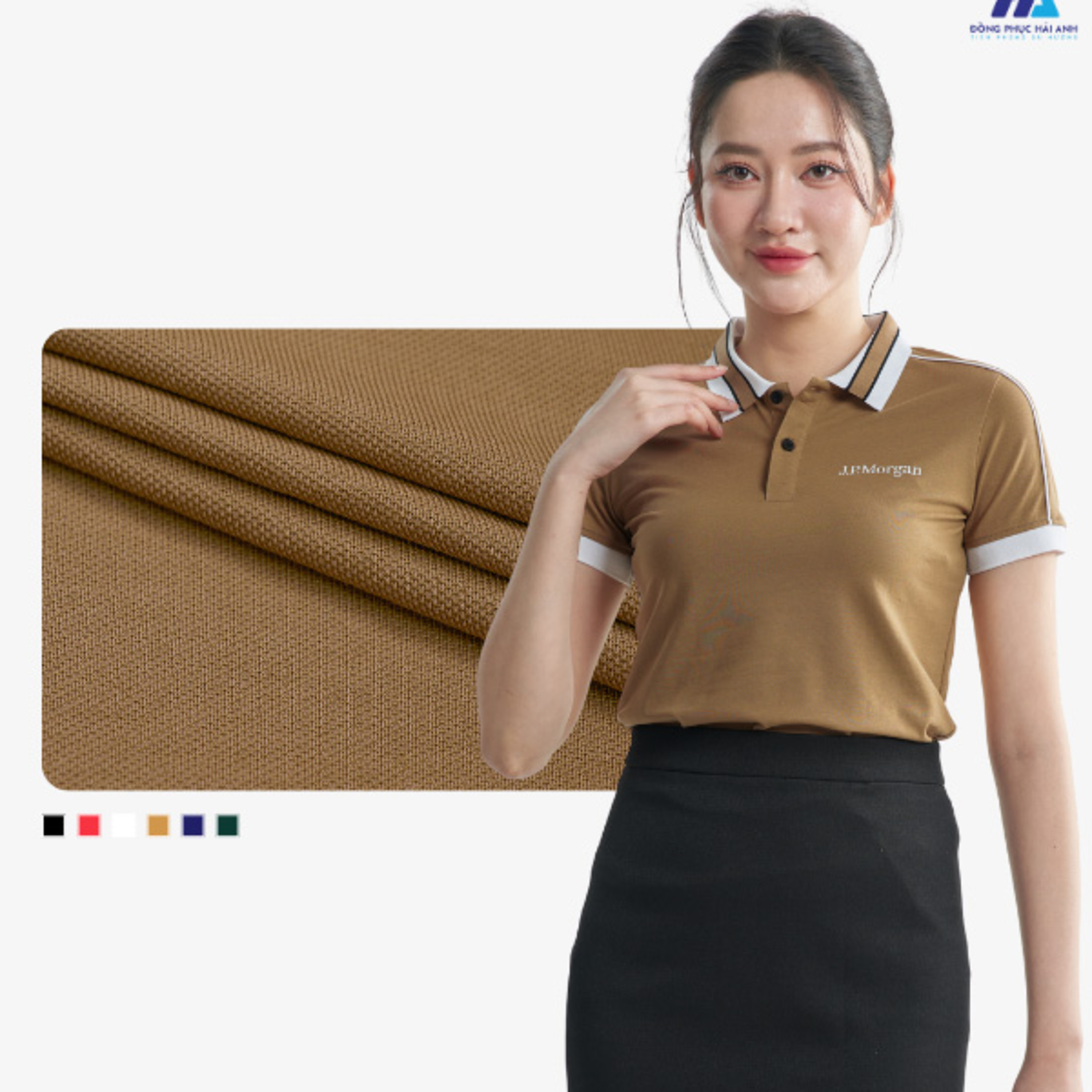 ao thun dong phuc cong ty ecotton mau nau phoi trang gao episode artwork