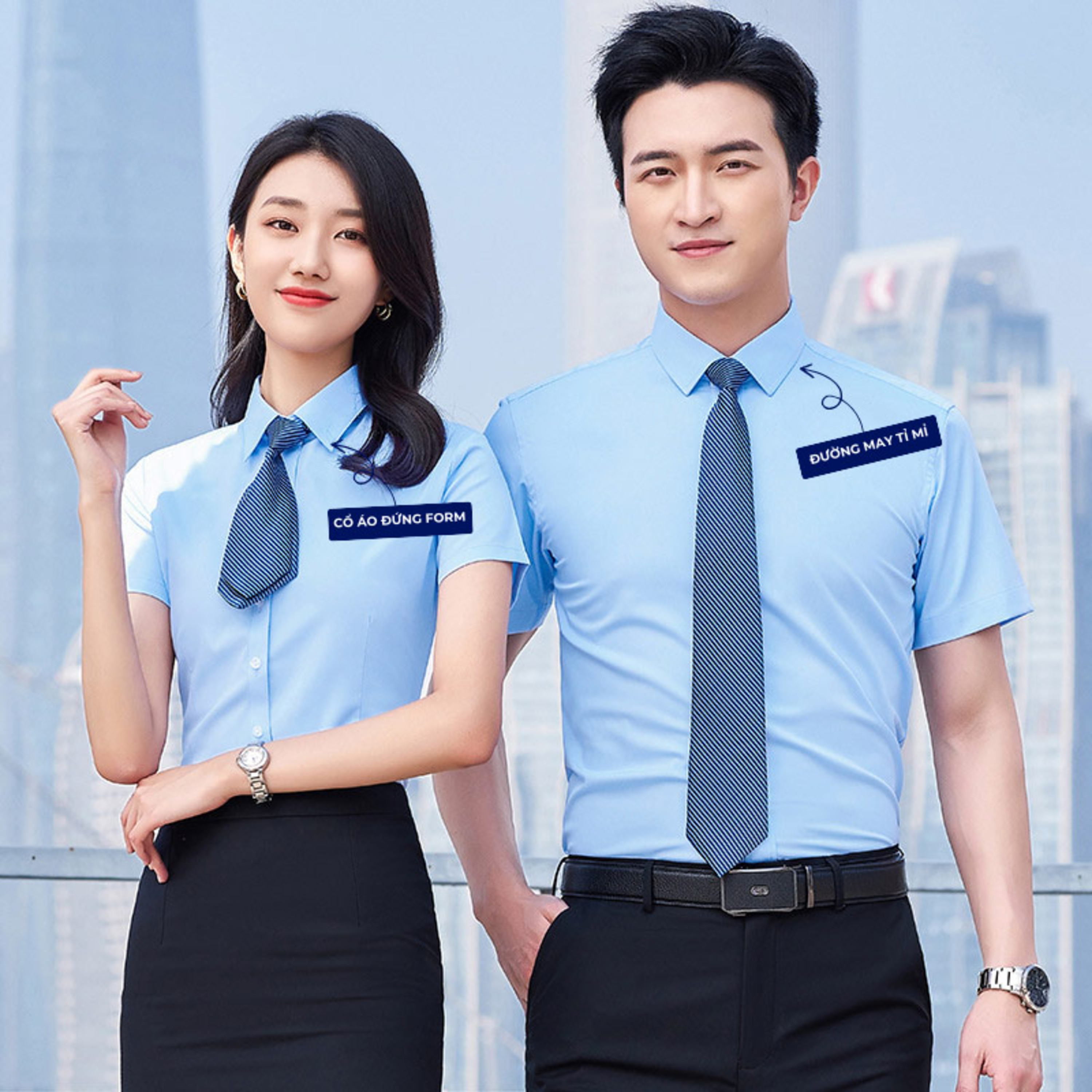 ao so mi dong phuc cong so ngan tay mau xanh bien episode artwork