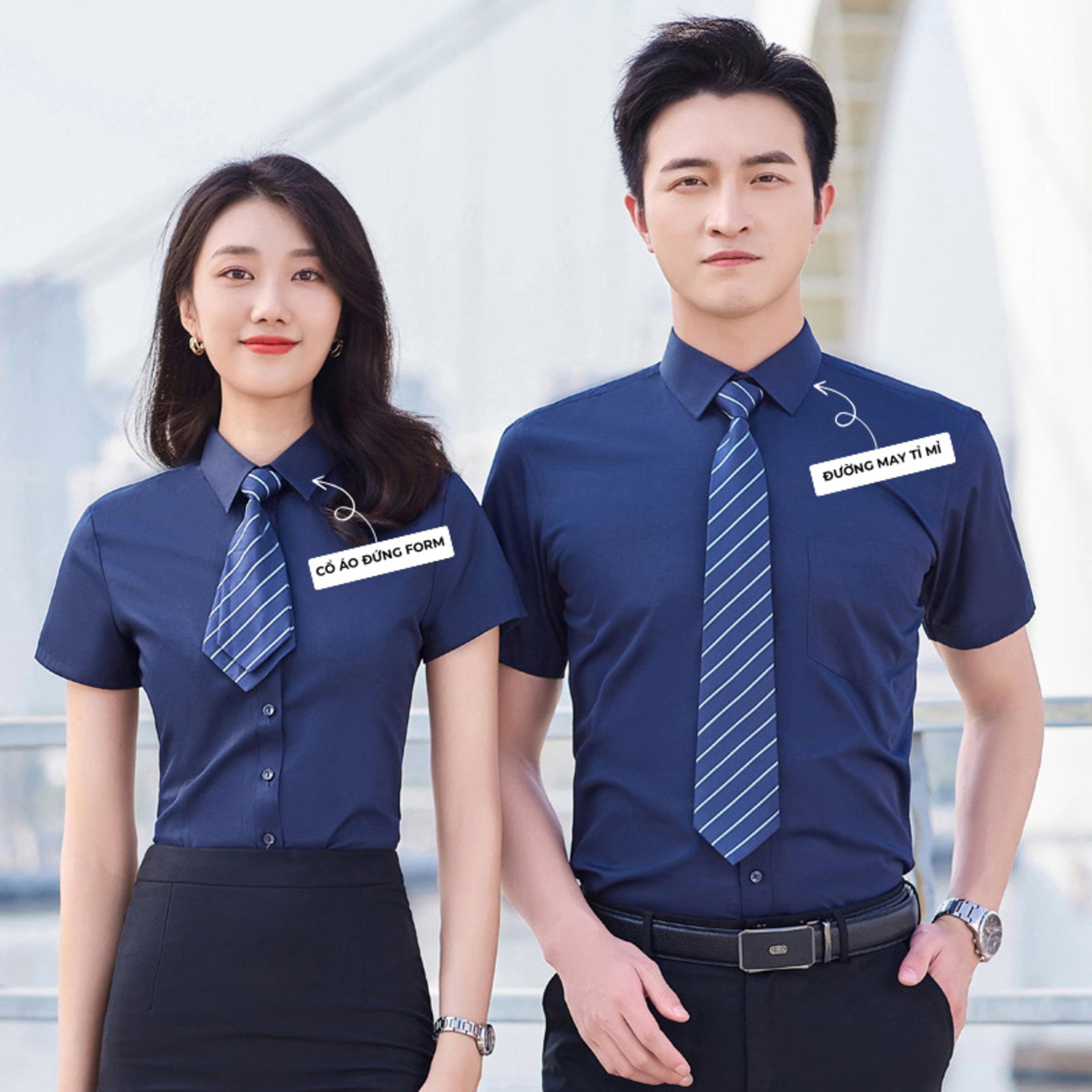 ao so mi dong phuc cong so ngan tay mau xanh den episode artwork