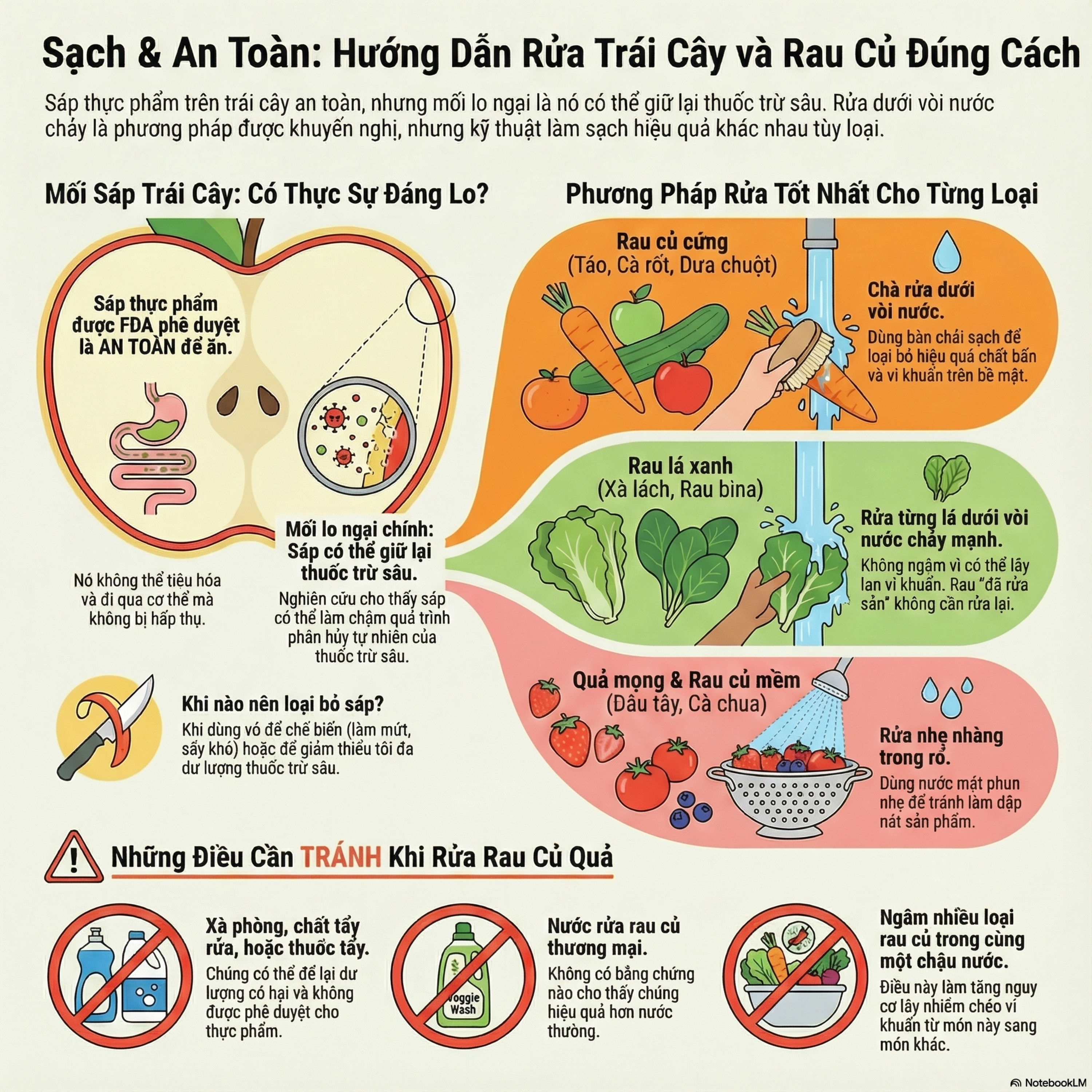 Cách Rửa Trái Cây & Rau Củ Cho Đúng Theo Khoa Học Cách Rửa Trái Cây & Rau Củ Cho Đúng Theo Khoa Học