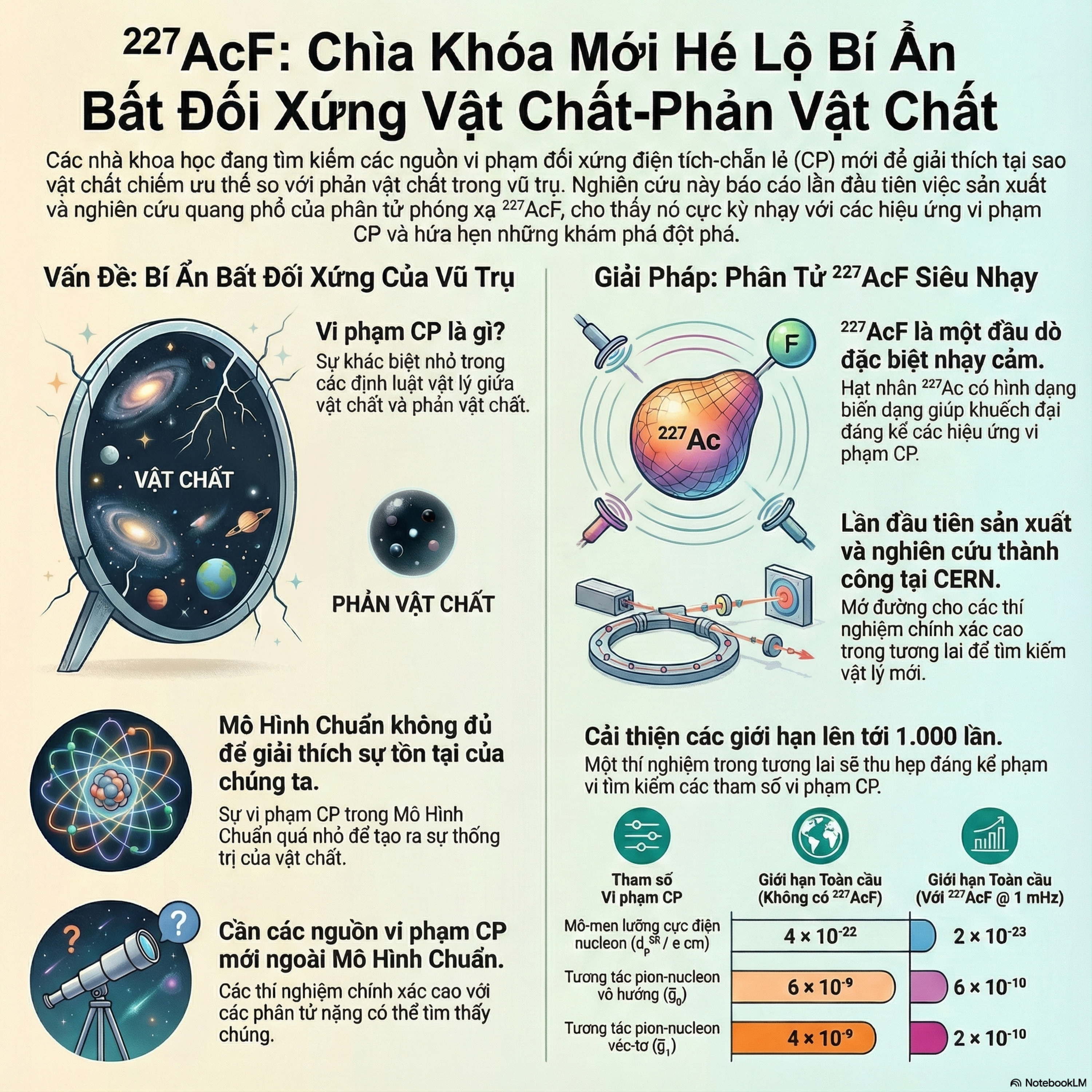 Vì sao vật chất tồn tại? Truy tìm vi phạm CP bằng phân tử “bóng ma” ⚛️👻 episode artwork
