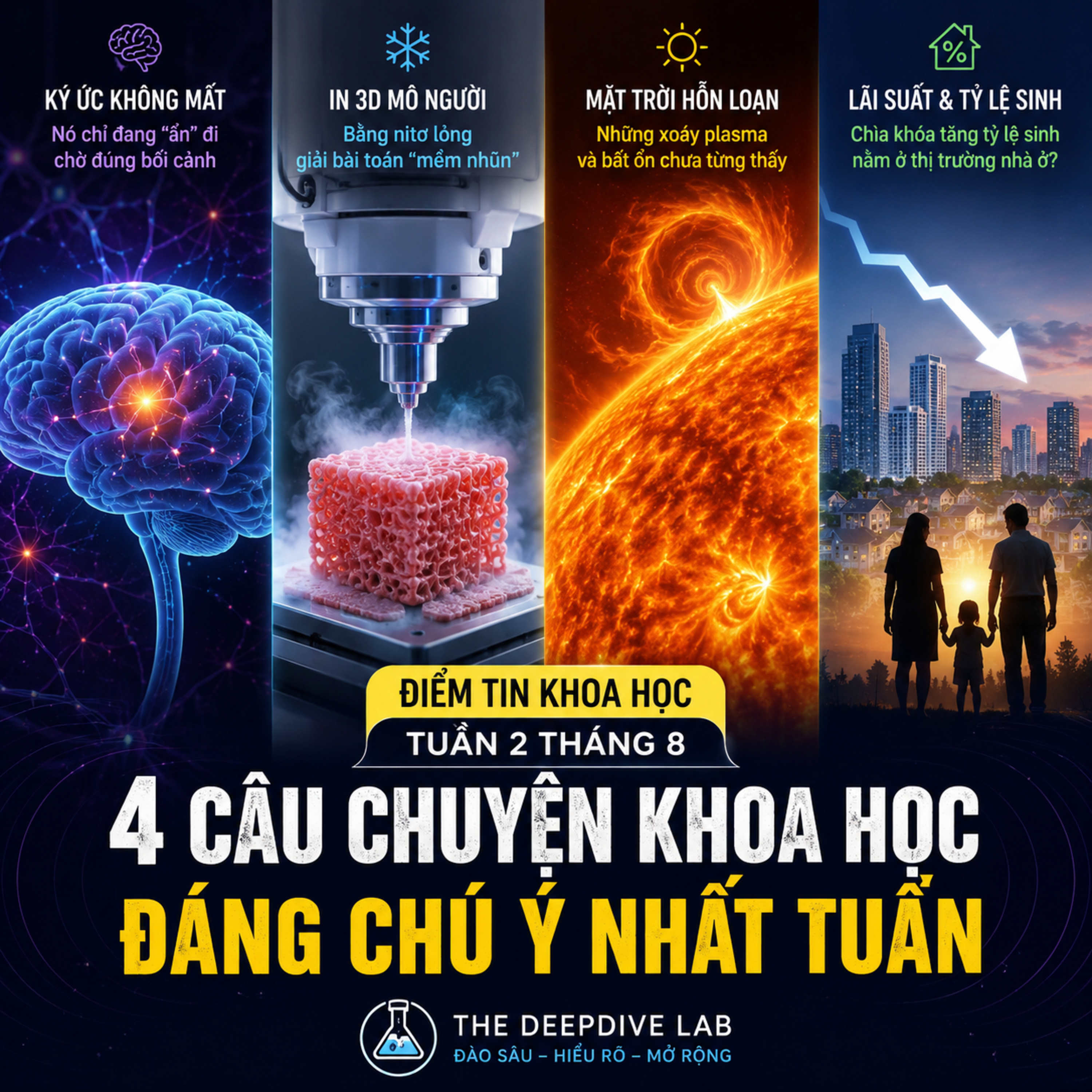 Điểm Tin Khoa Học Tuần 2 Tháng 8: Ký Ức Không Mất, Mặt Trời Hỗn Loạn & In Mô Người episode artwork