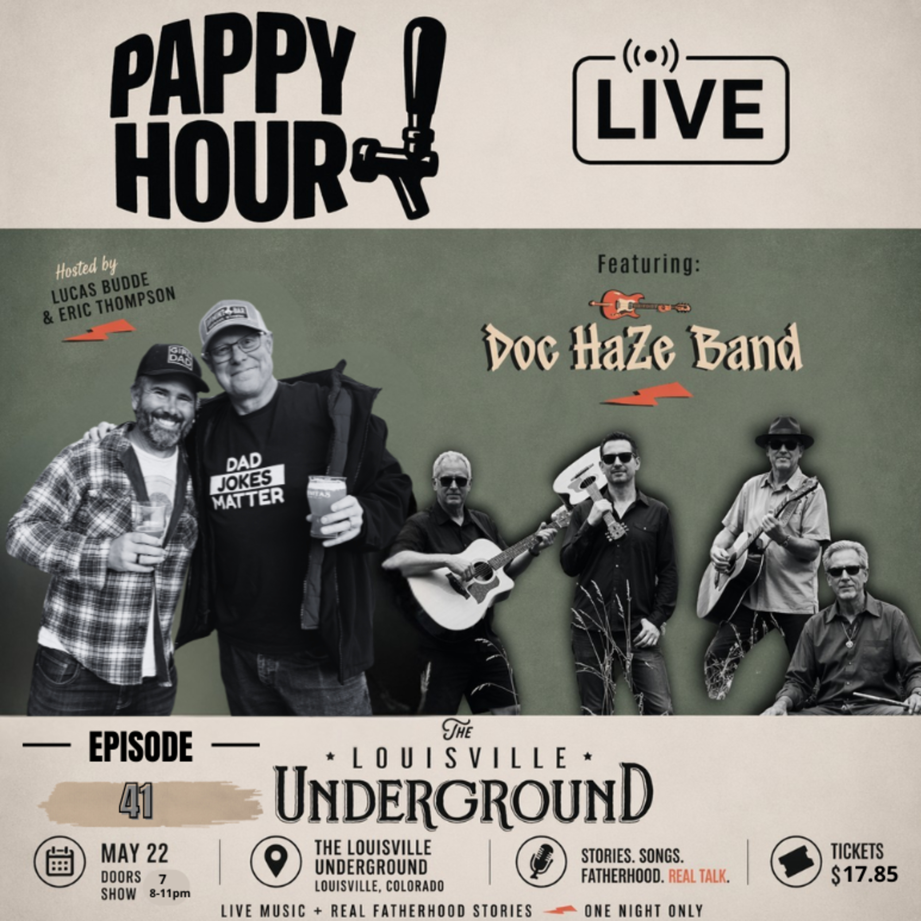 Pappy Hour E41 w/ Doc Haze (LIVE from the Louisville Underground) episode artwork